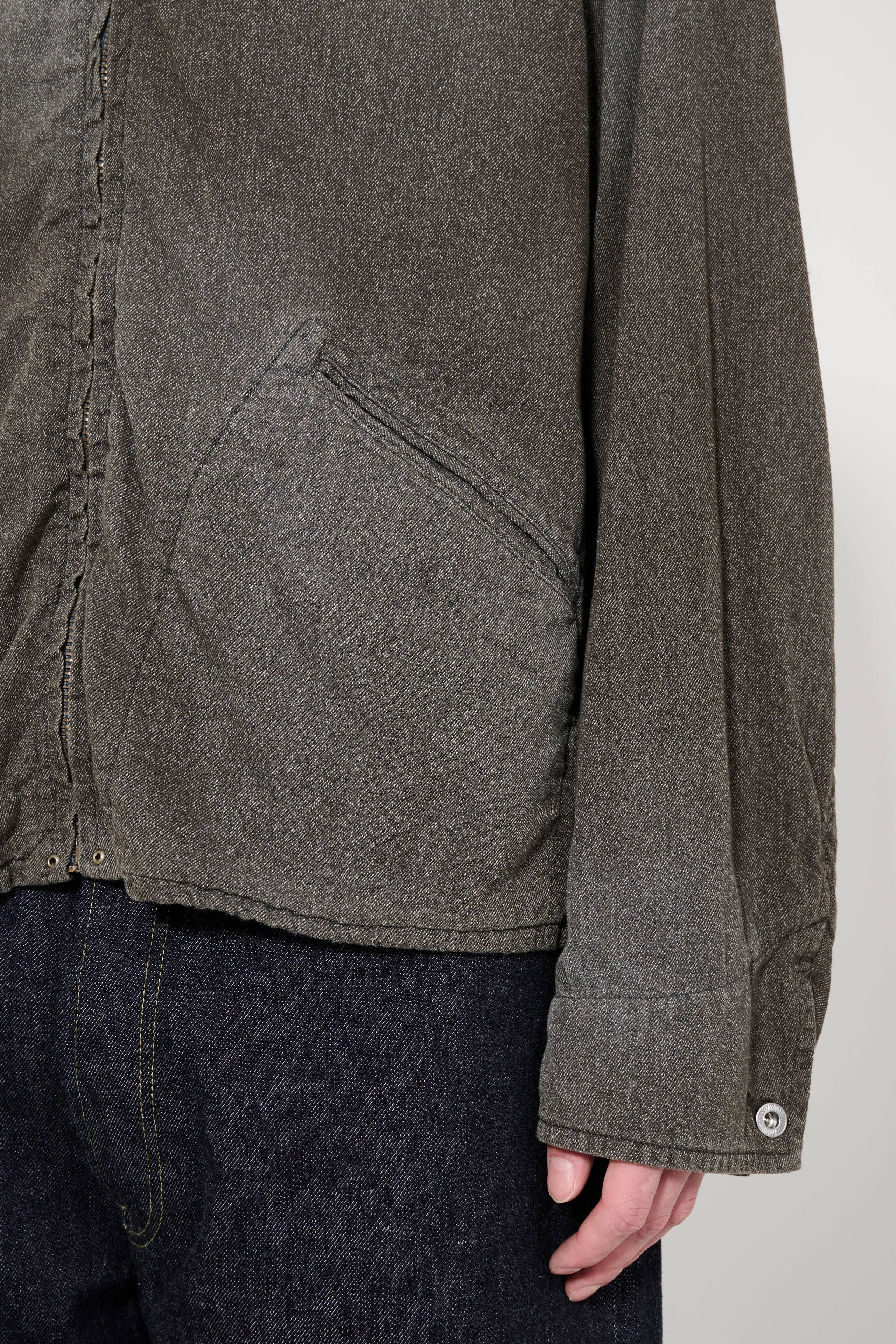 A.PRESSE Vintage Chambray Sports Jacket Black