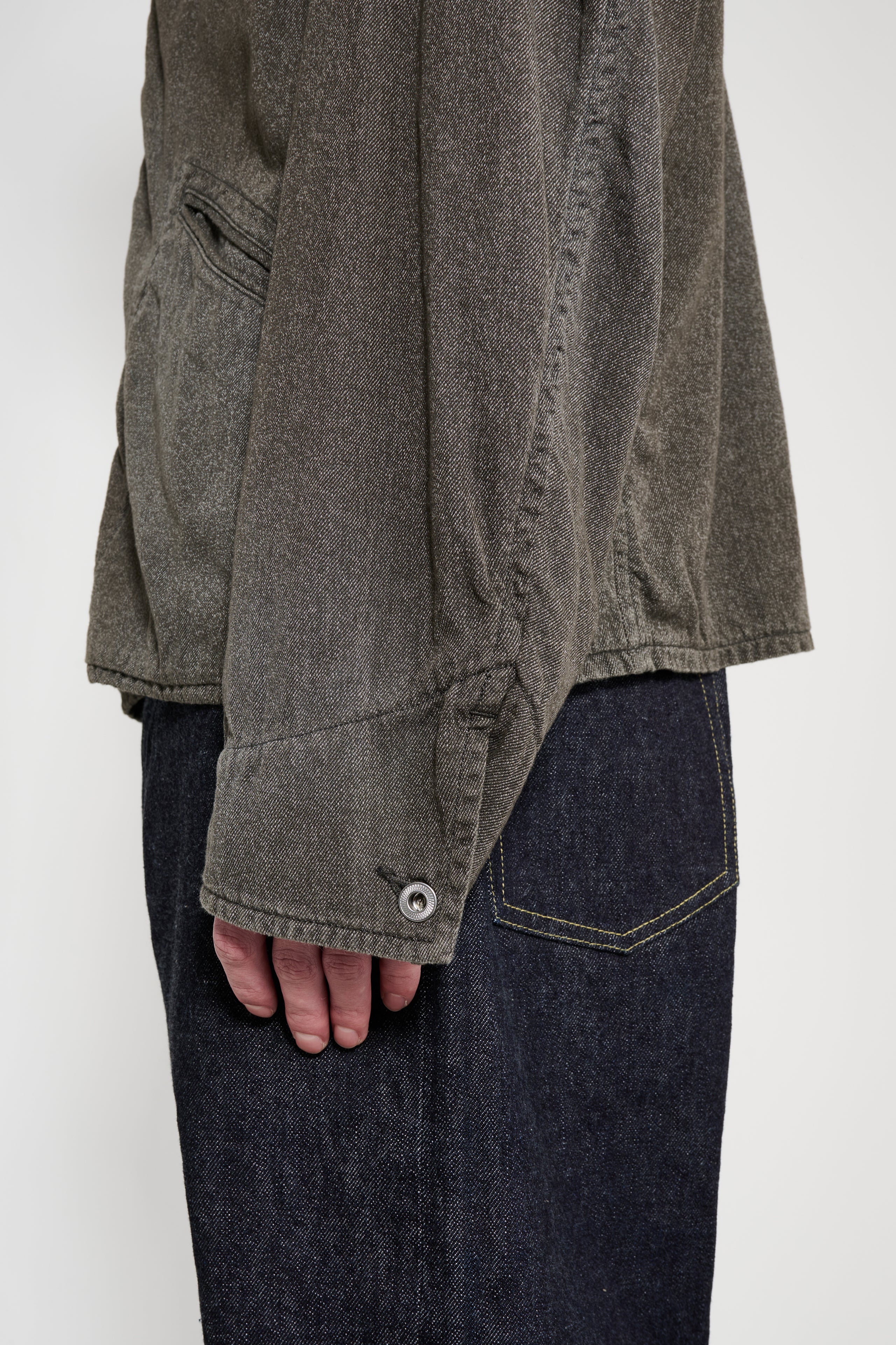 A.PRESSE Vintage Chambray Sports Jacket Black