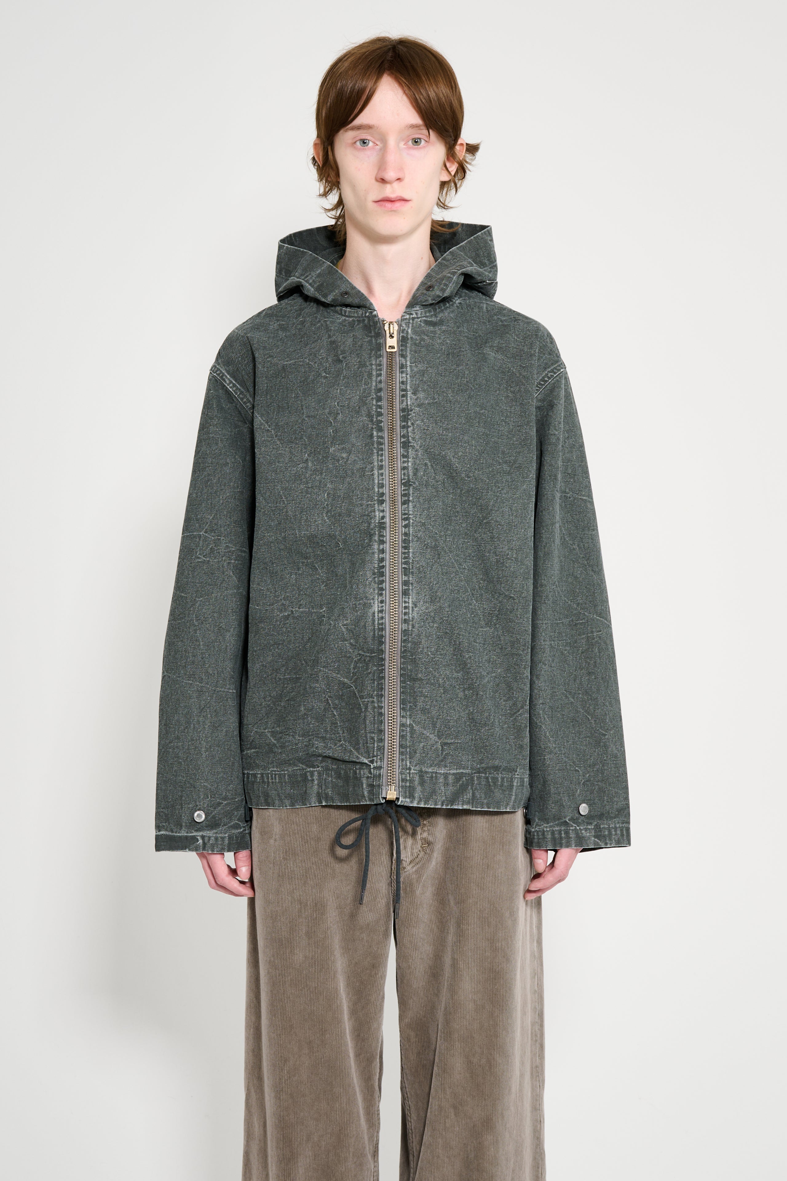 A.PRESSE Vintage US Navy Zip Hood Olive
