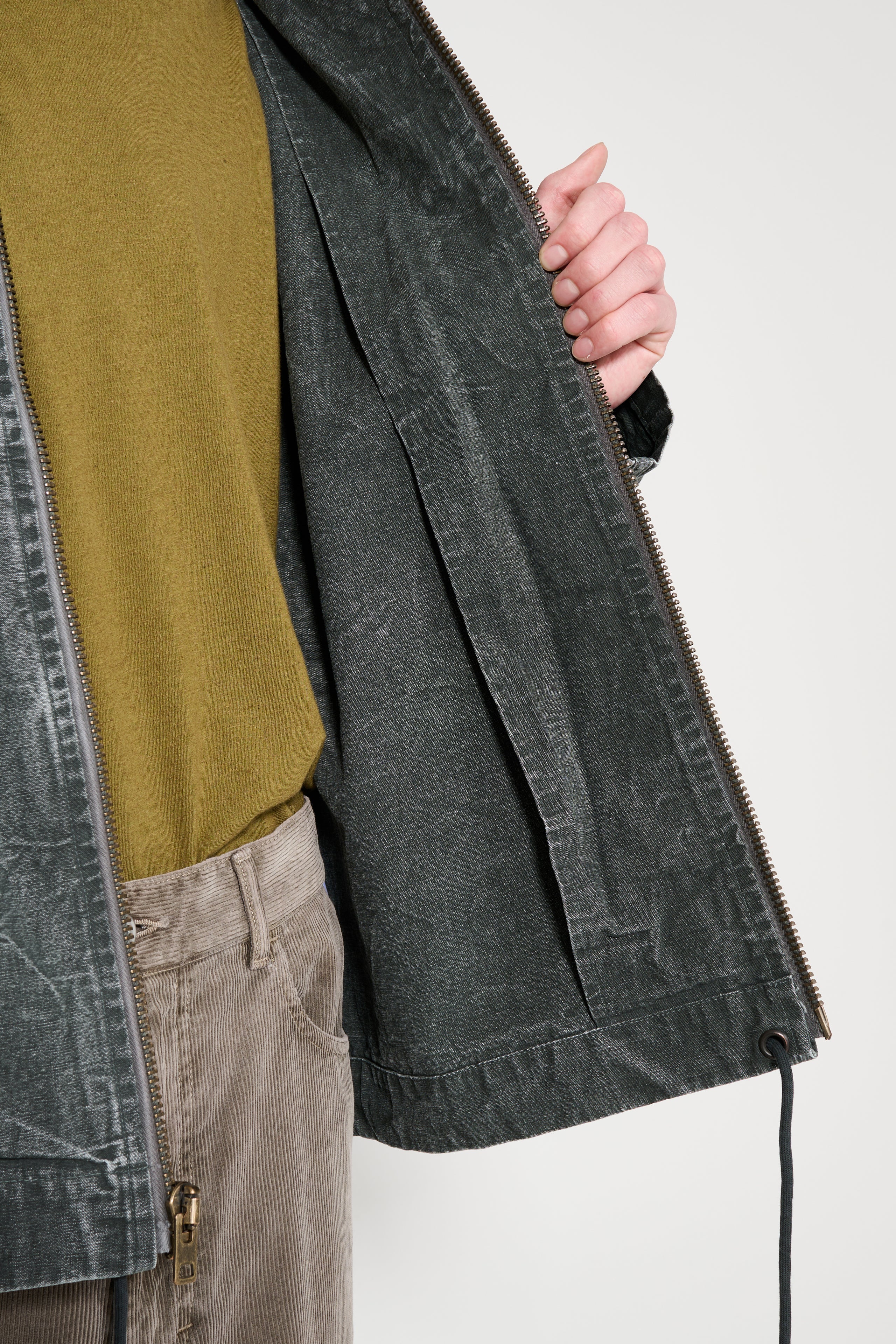 A.PRESSE Vintage US Navy Zip Hood Olive