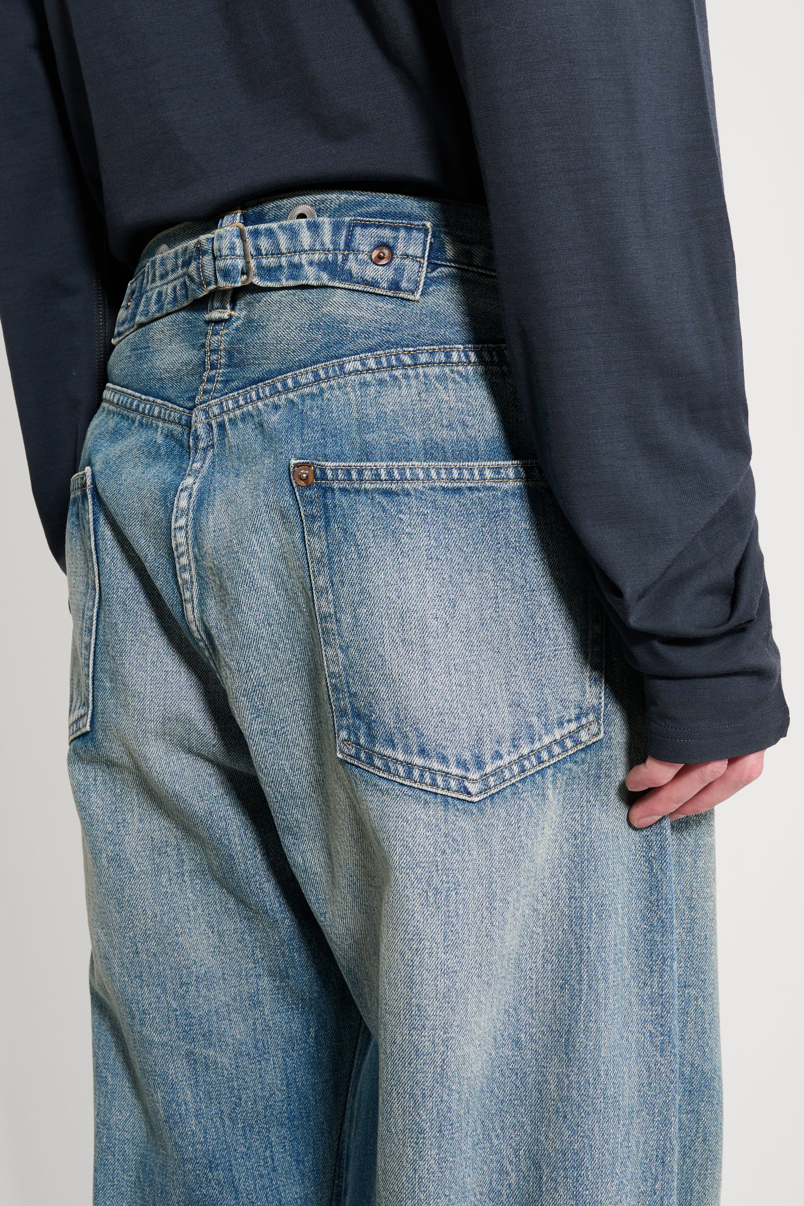 A.PRESSE No 2 Washed Denim Pants Indigo