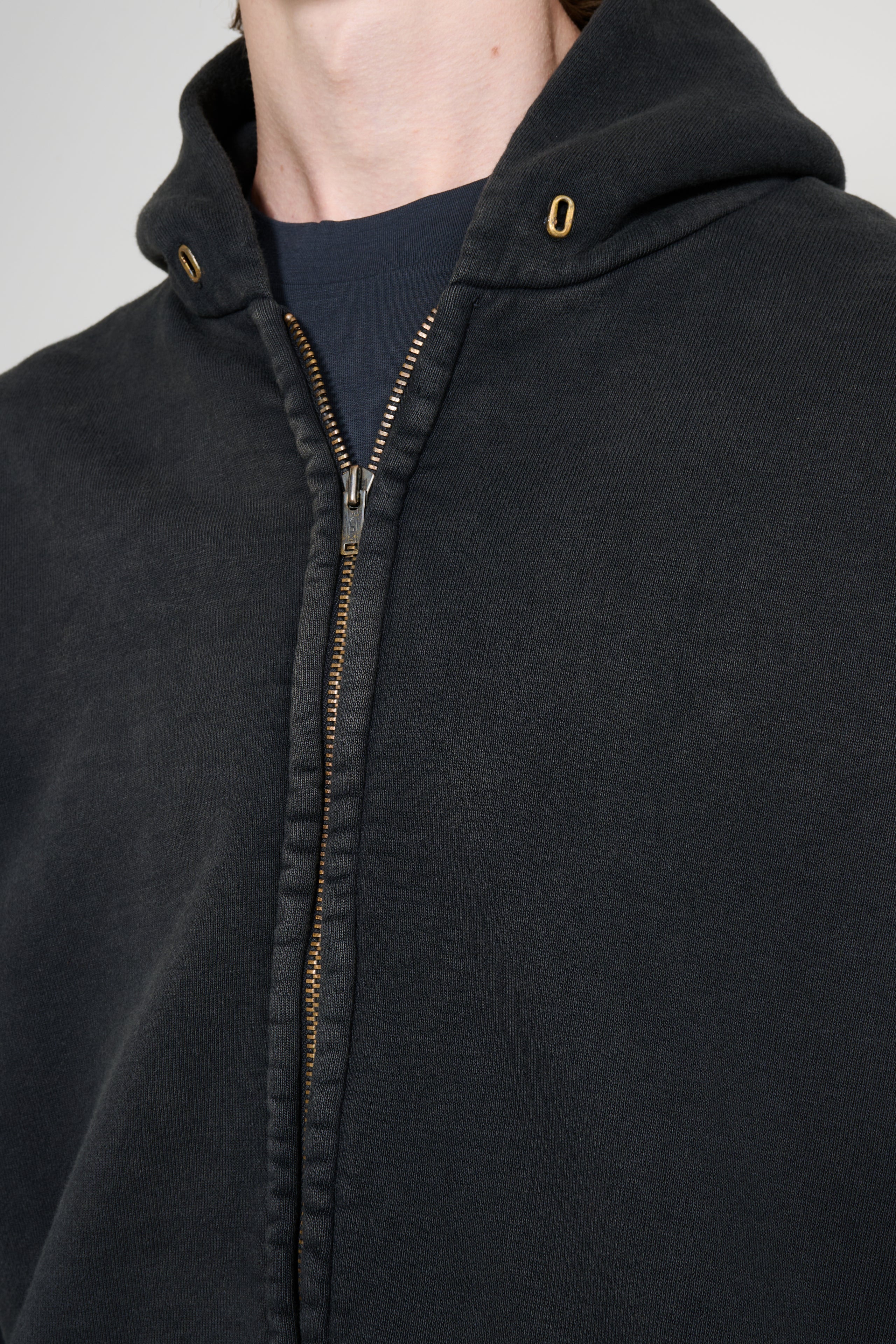 A.PRESSE Vintage Zip Sweat Hoodie Black