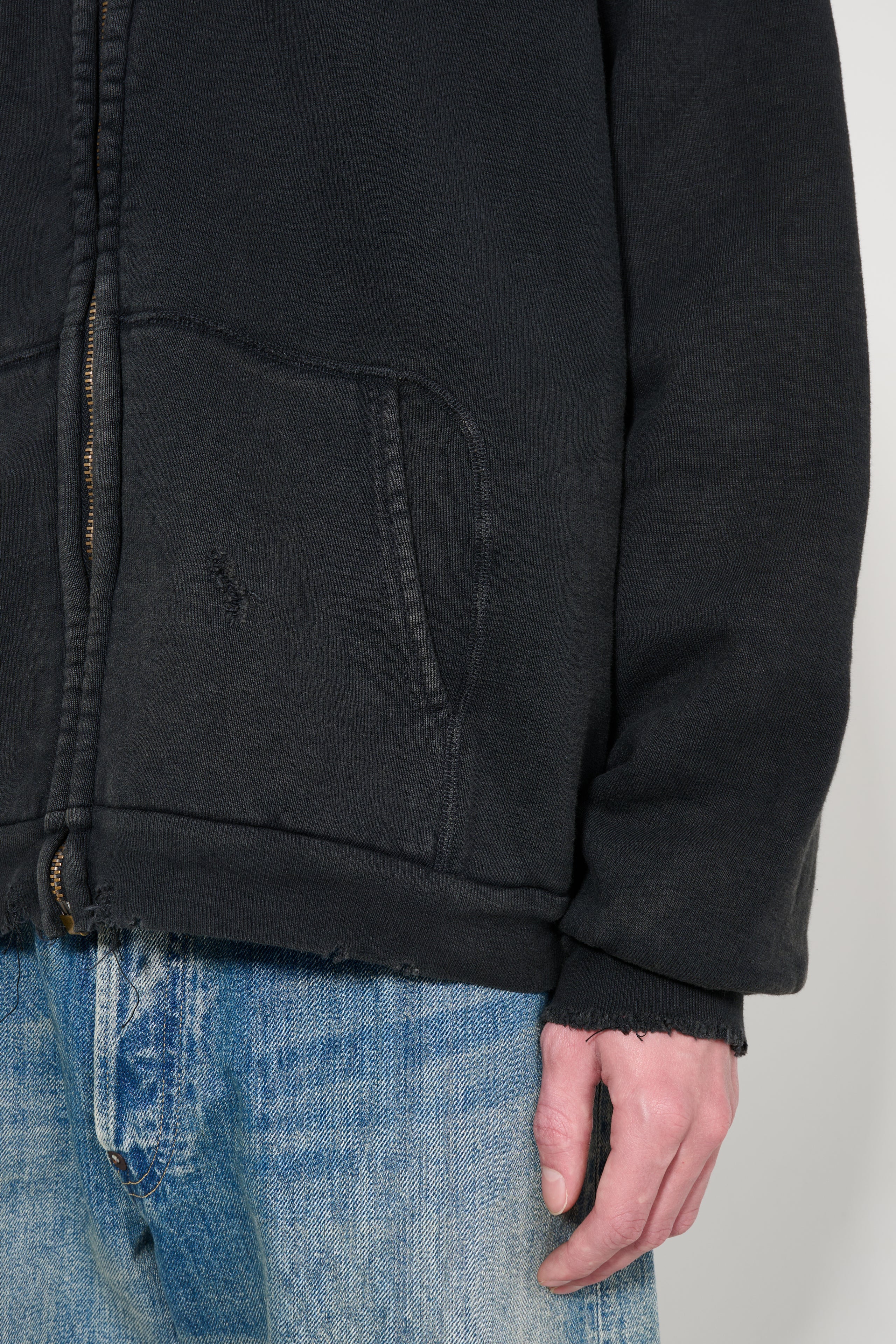 A.PRESSE Vintage Zip Sweat Hoodie Black