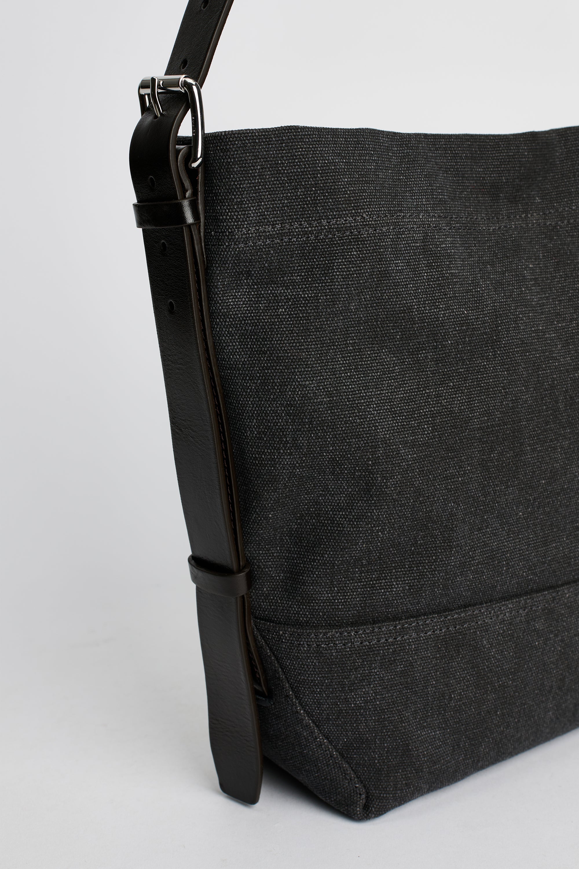 Lemaire Small Belted Tote Ash Black