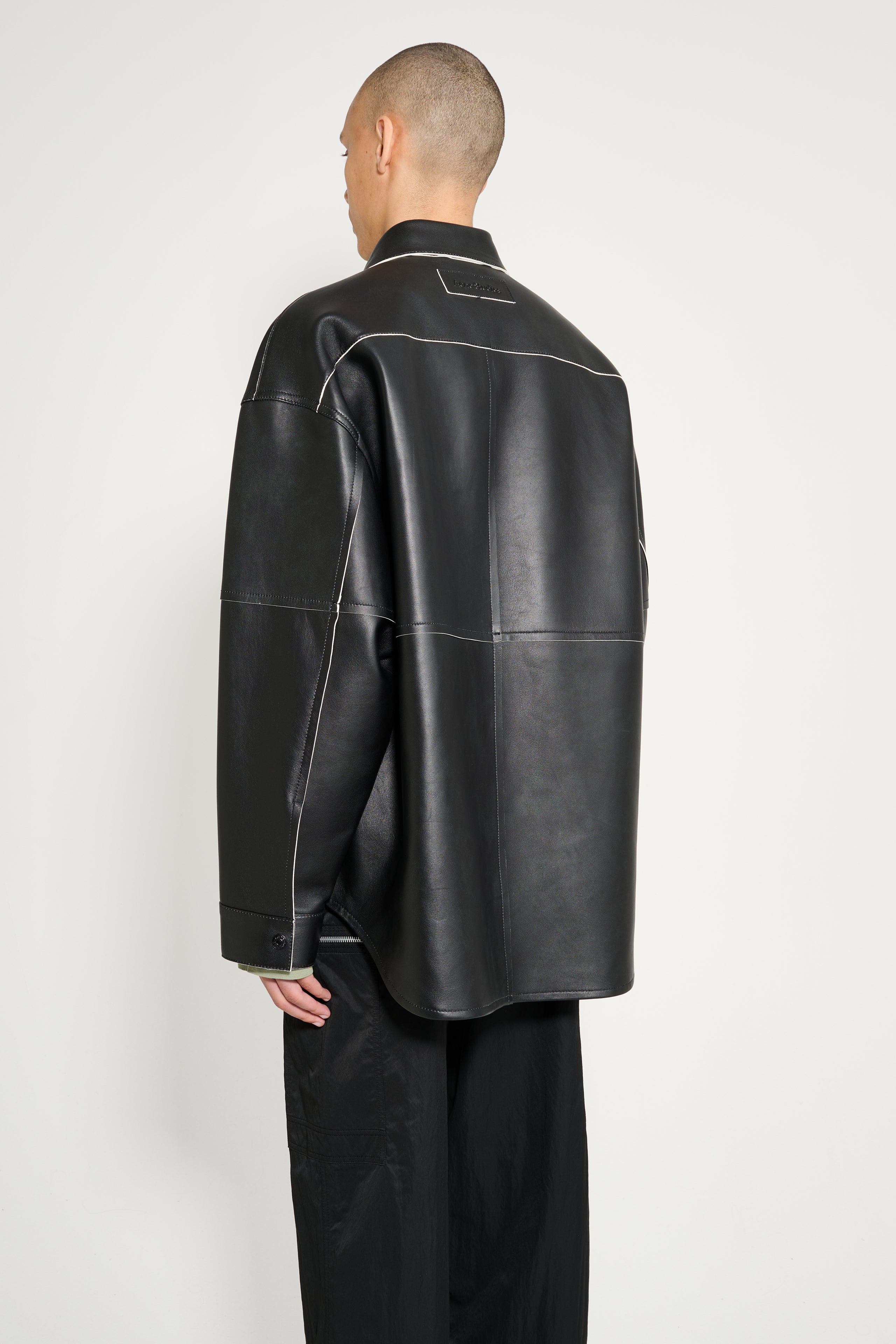 Acne Studios Leather Overshirt Black