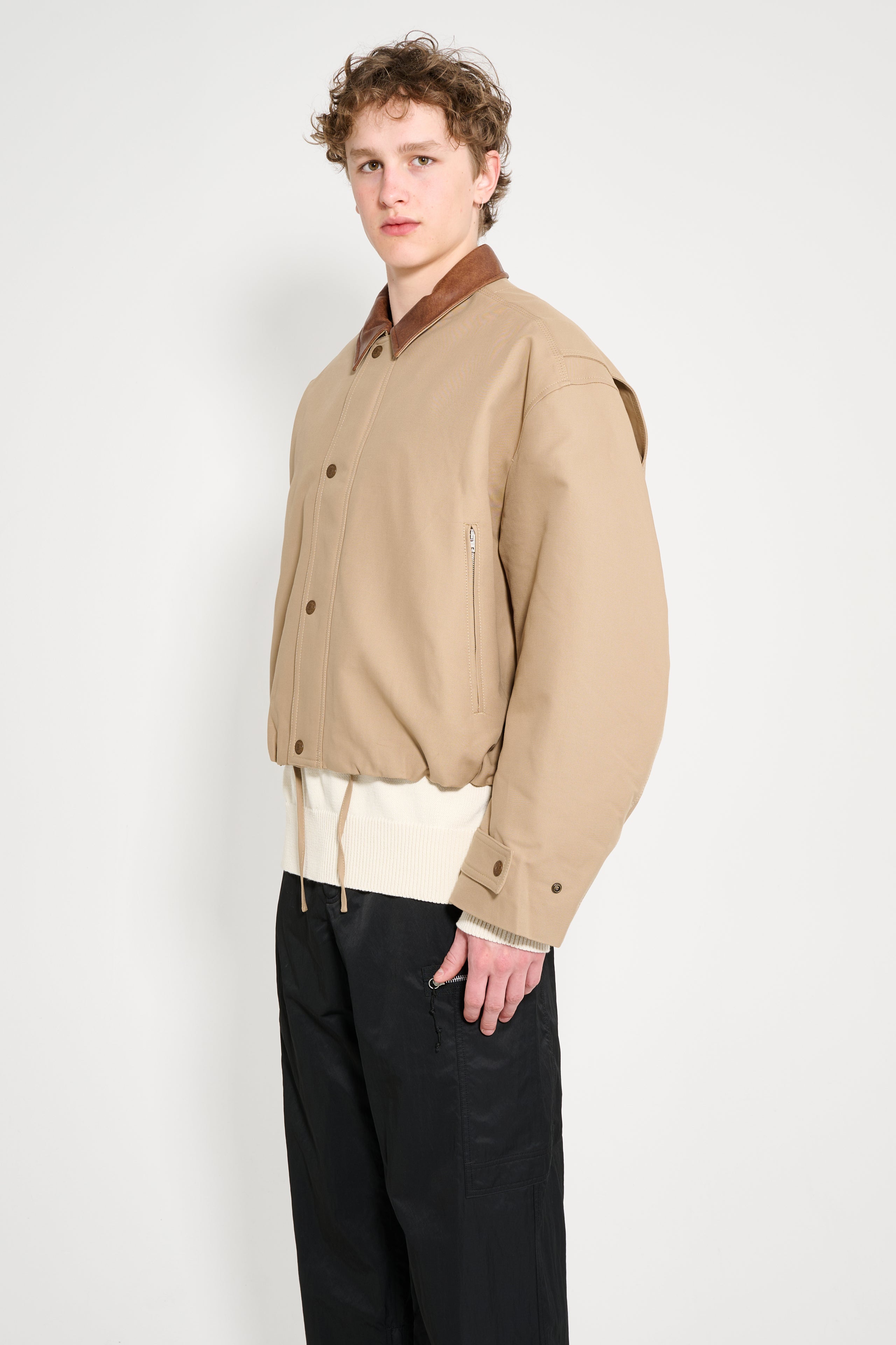 Acne Studios Double Cotton Twill Jacket Khaki Beige