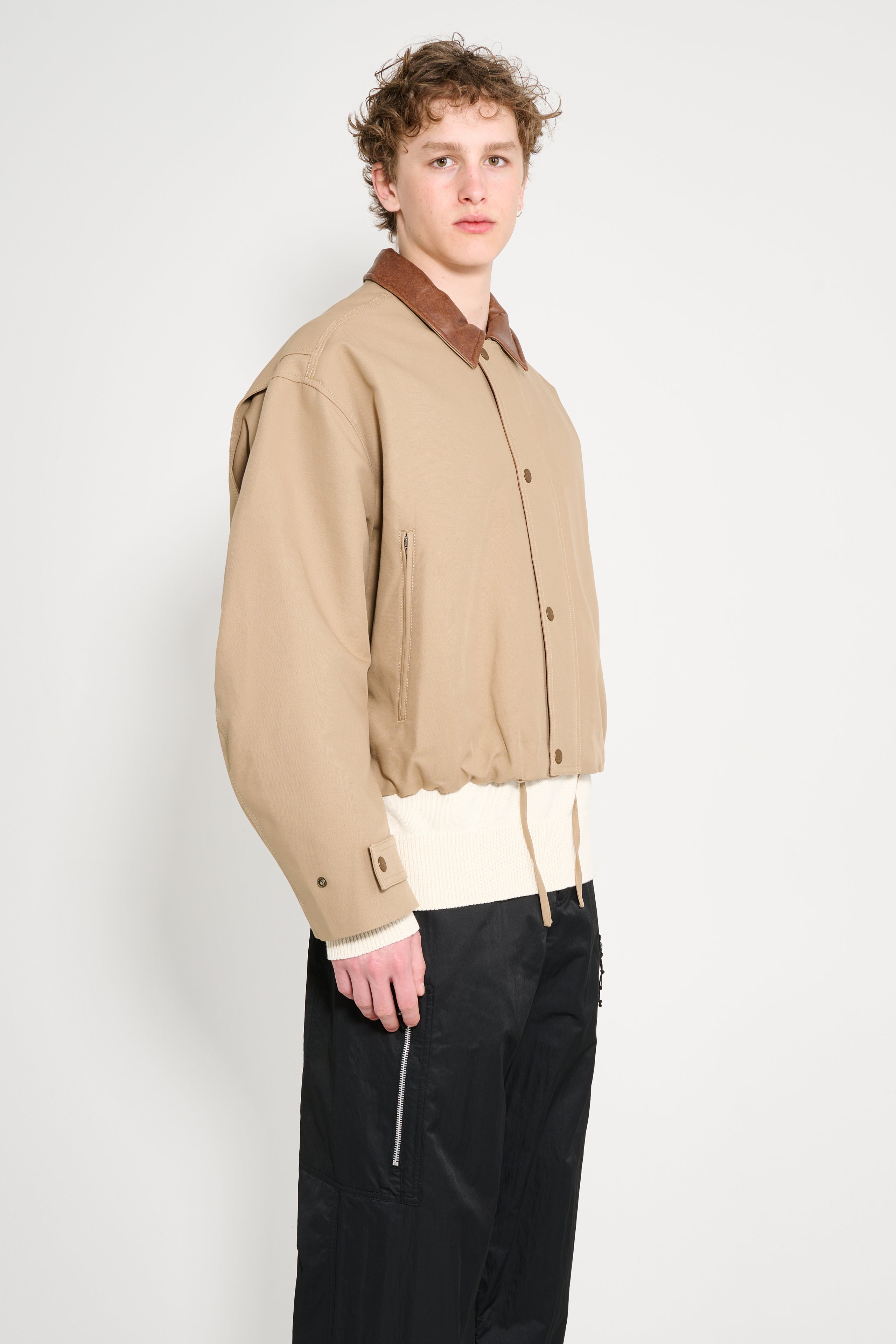 Acne Studios Double Cotton Twill Jacket Khaki Beige