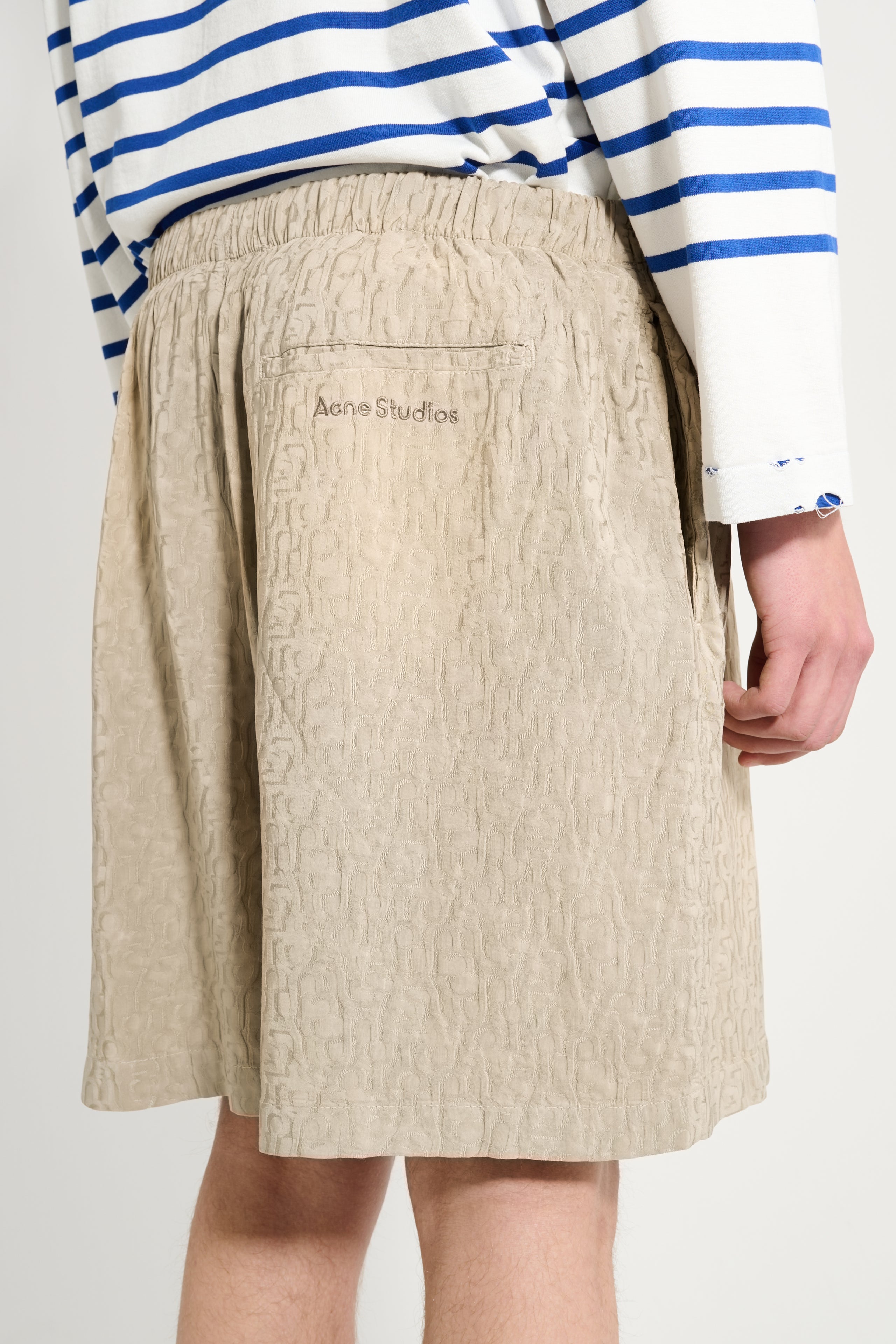 Acne Studios Monogram Shorts Warm Grey