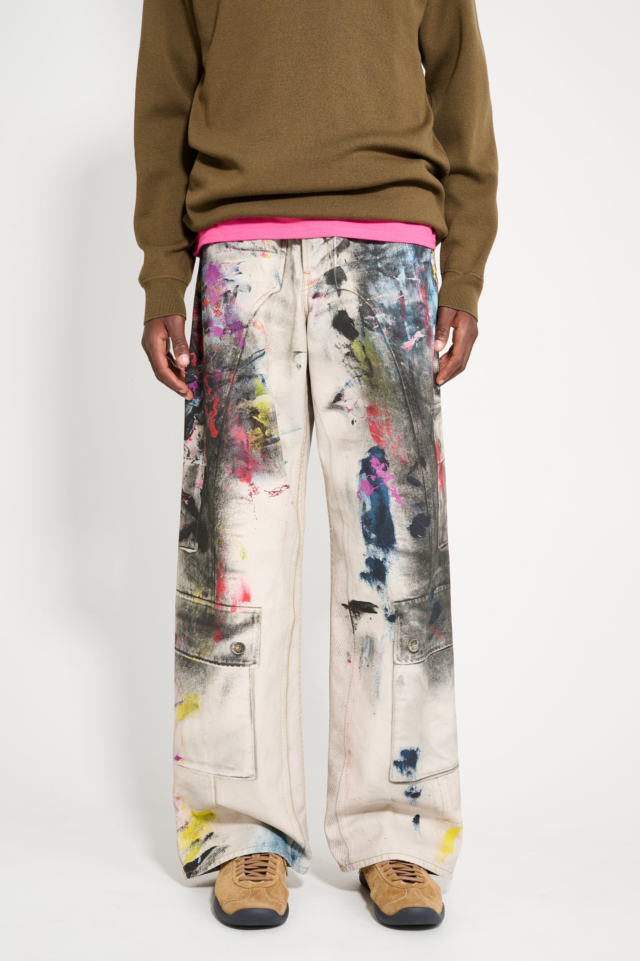 Acne Studios 1981 Baggy Fit Jeans White / Multi