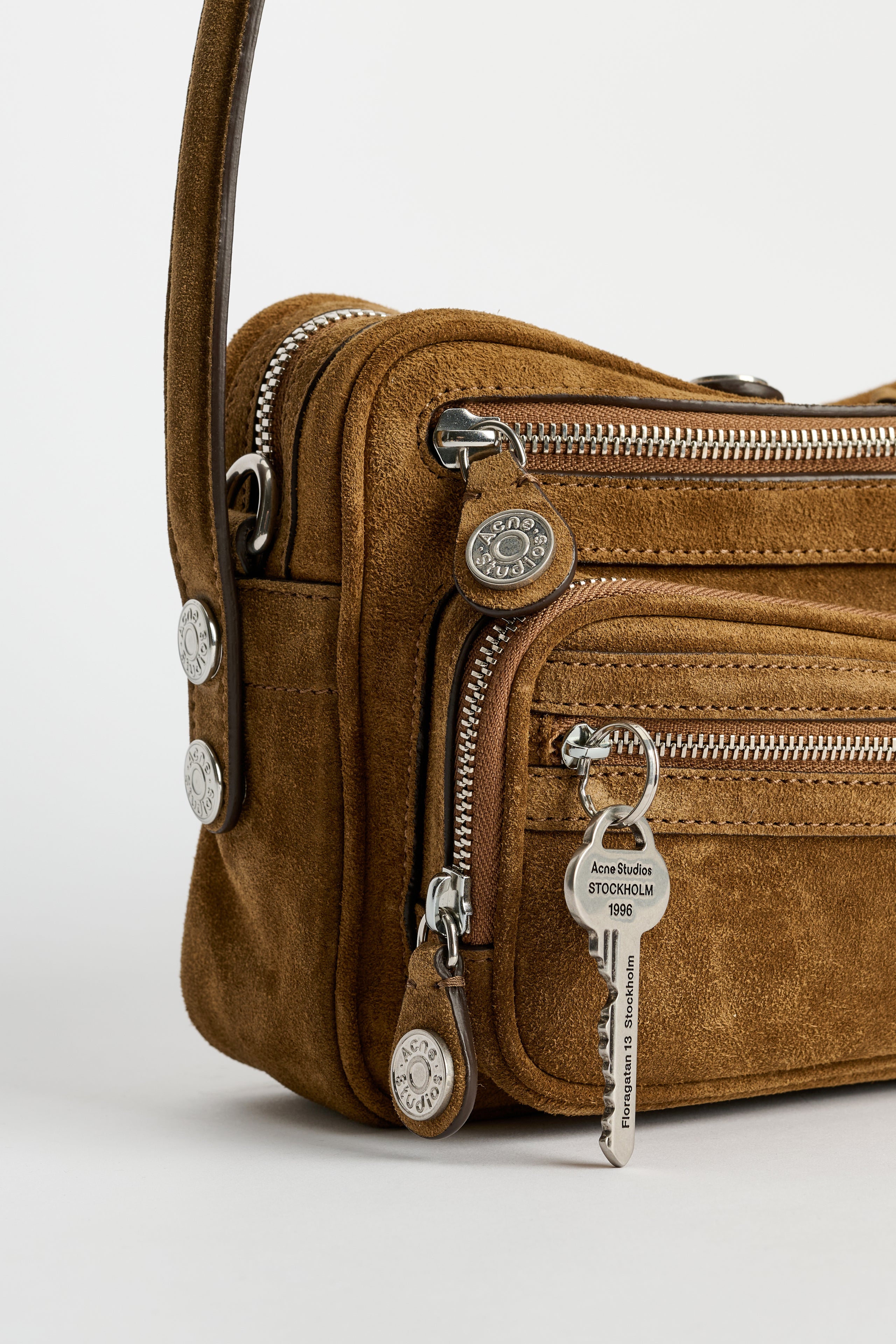 Acne Studios Camero Party Bag Suede Cognac Brown