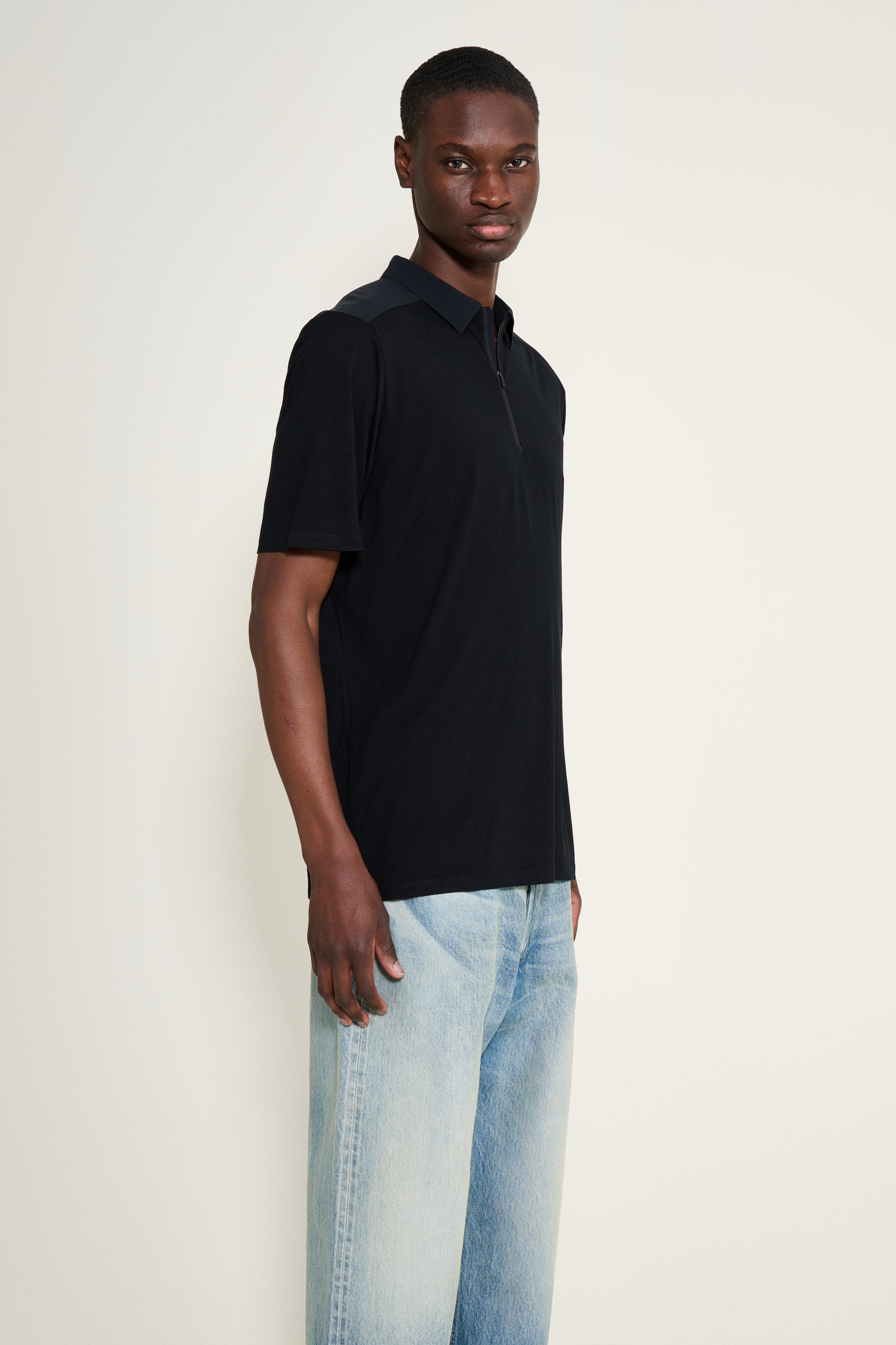 Arc'teryx Veilance Frame Short Sleeve Polo Shirt Black