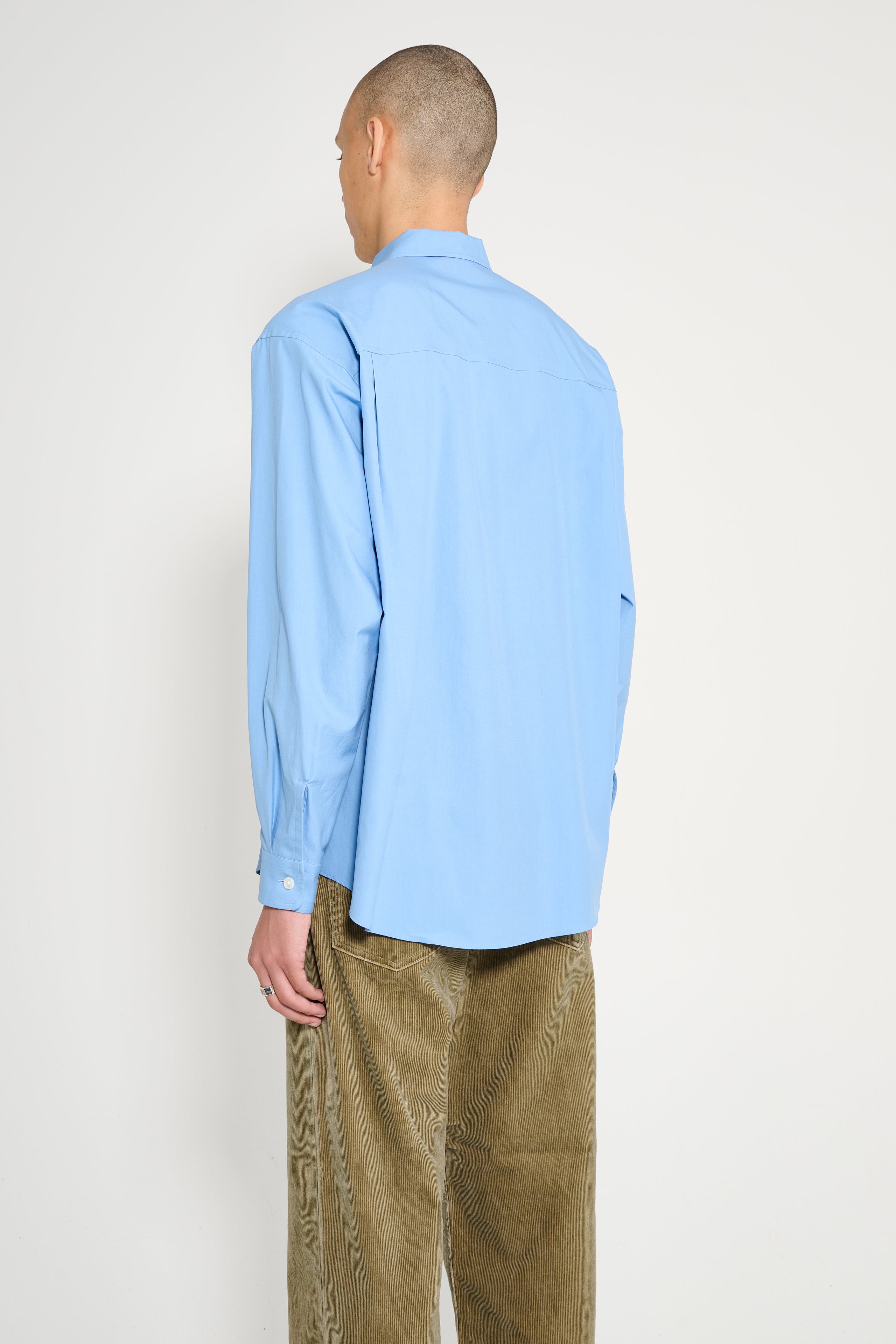 Auralee Washed Finx Twill Big Shirt Blue