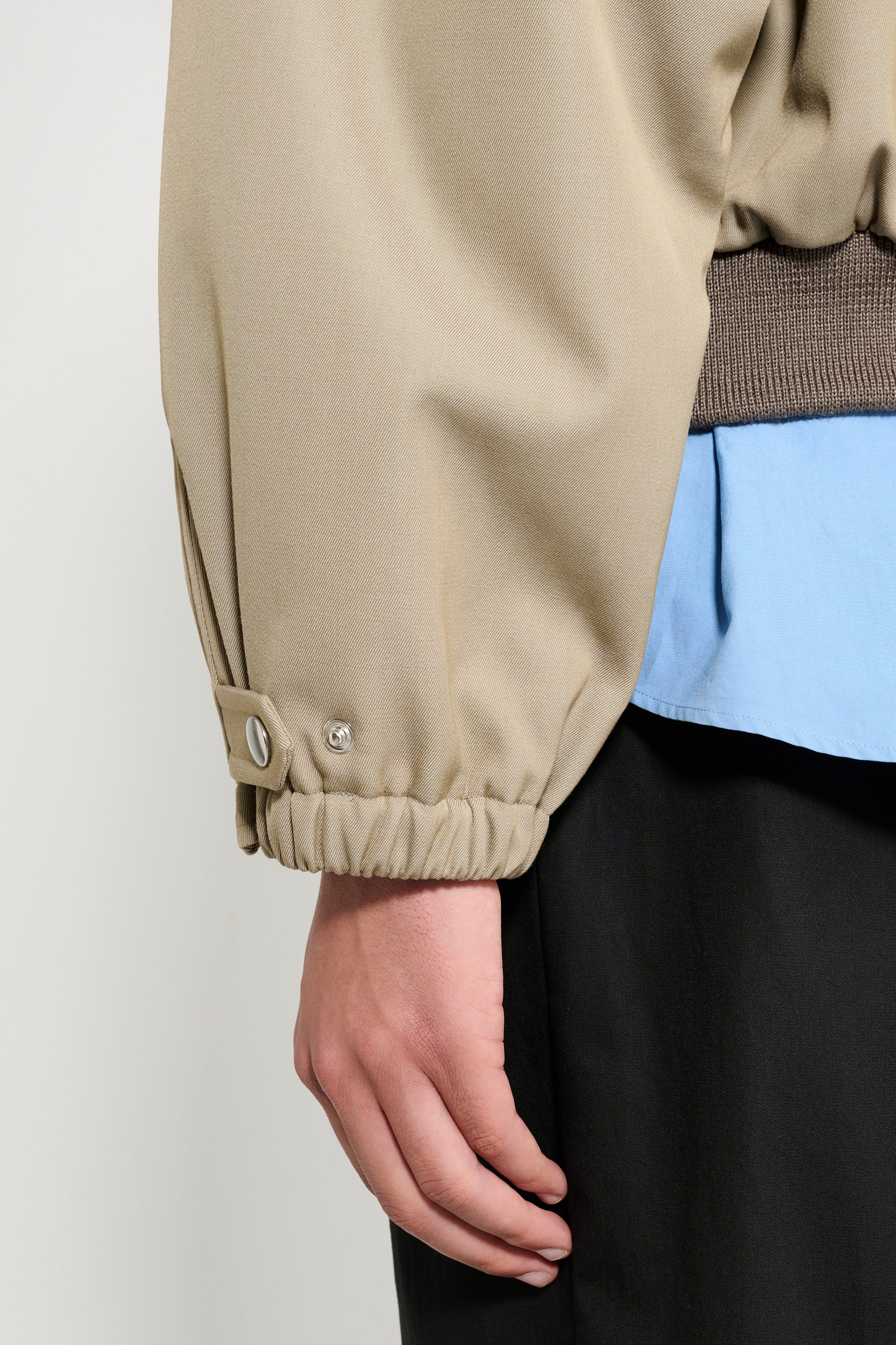 Auralee Light Wool Max Gabardine Chambray Padded Flight Blouson Khaki Beige