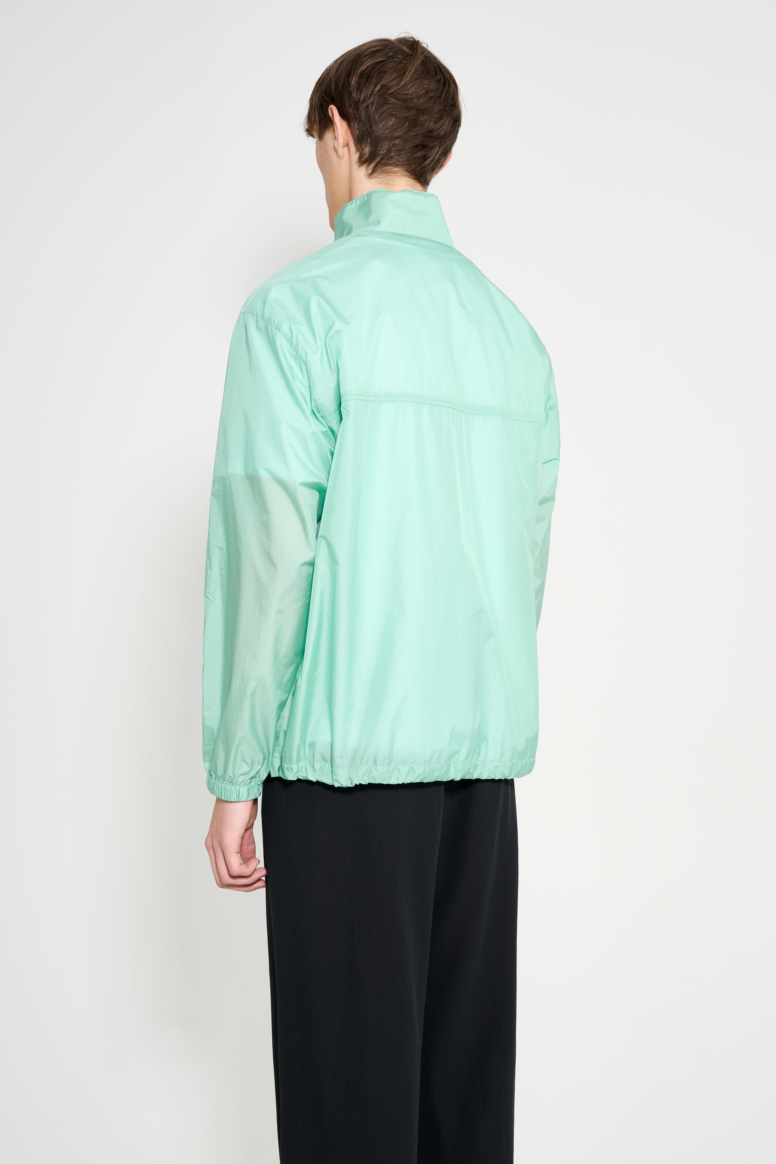 Auralee Light Sheer Nylon Half Zip P/O Jade Green