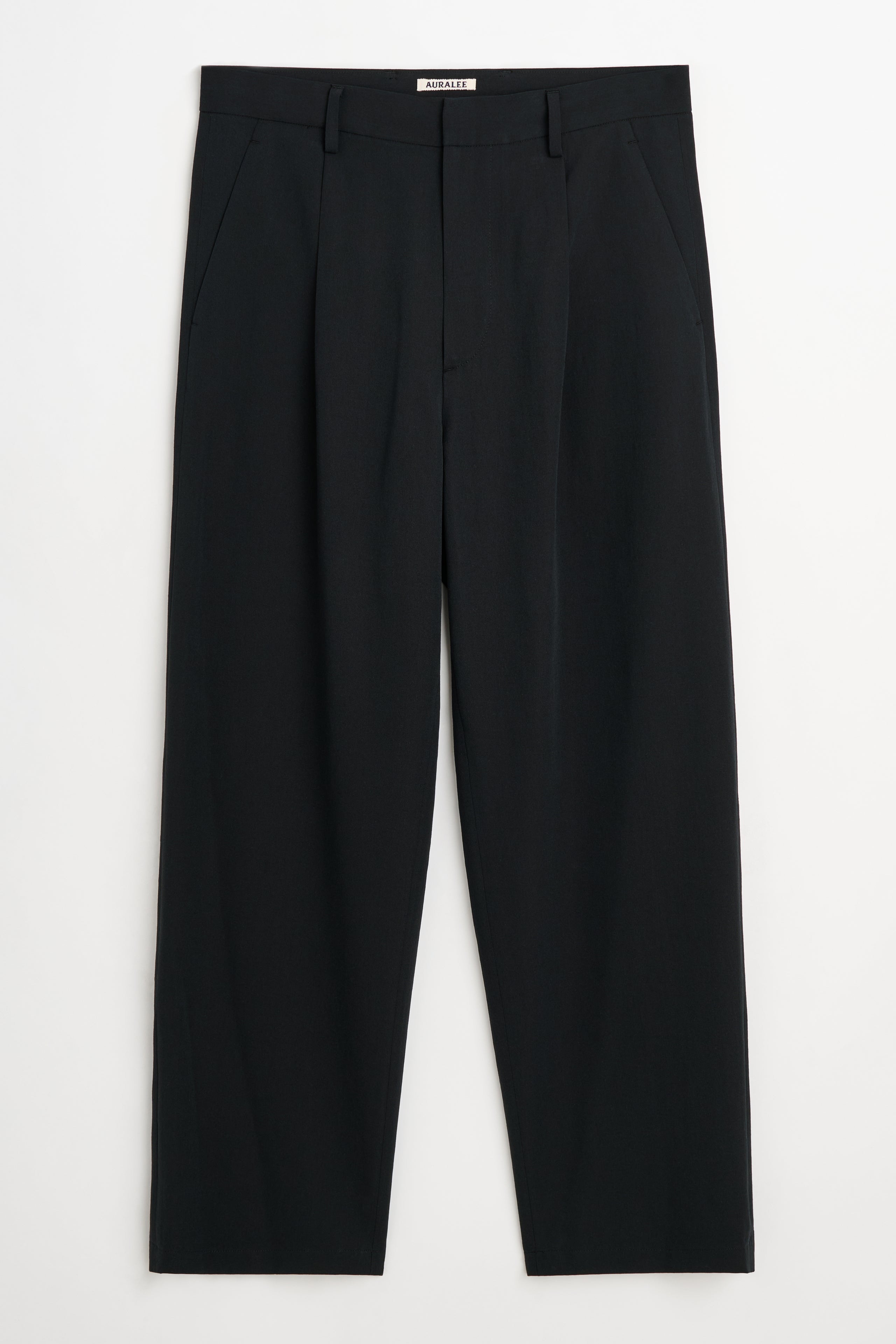 Auralee Light Cotton Wool Viyella Slacks Black