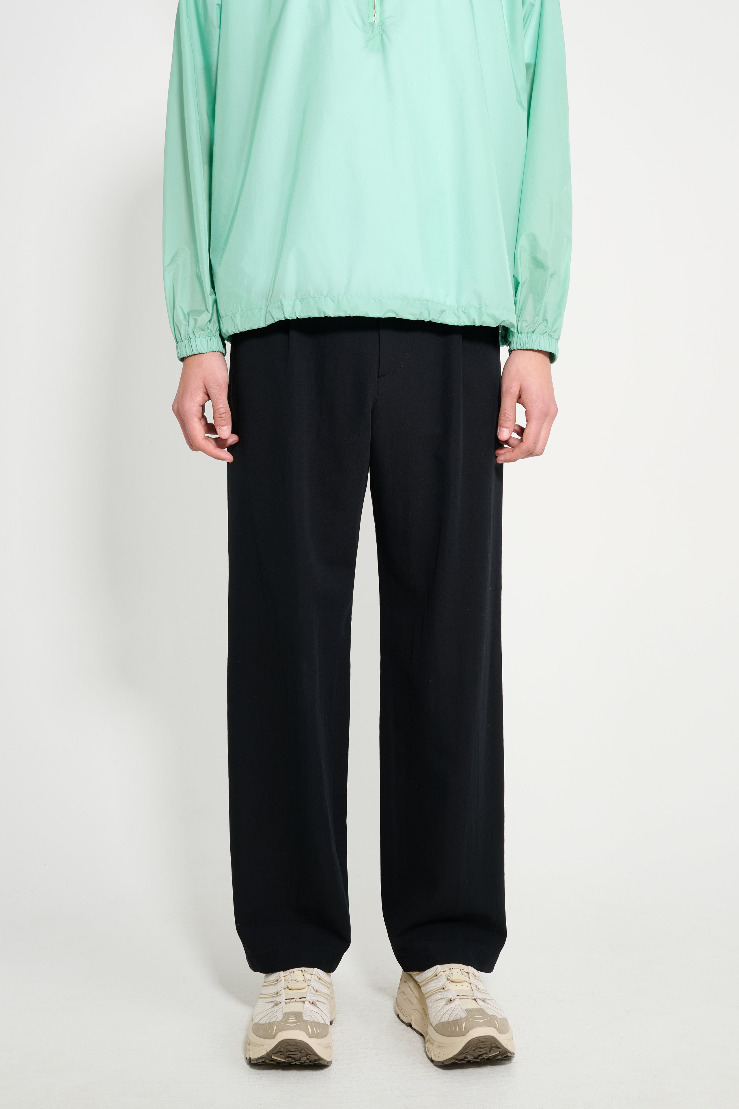 Auralee Light Cotton Wool Viyella Slacks Black