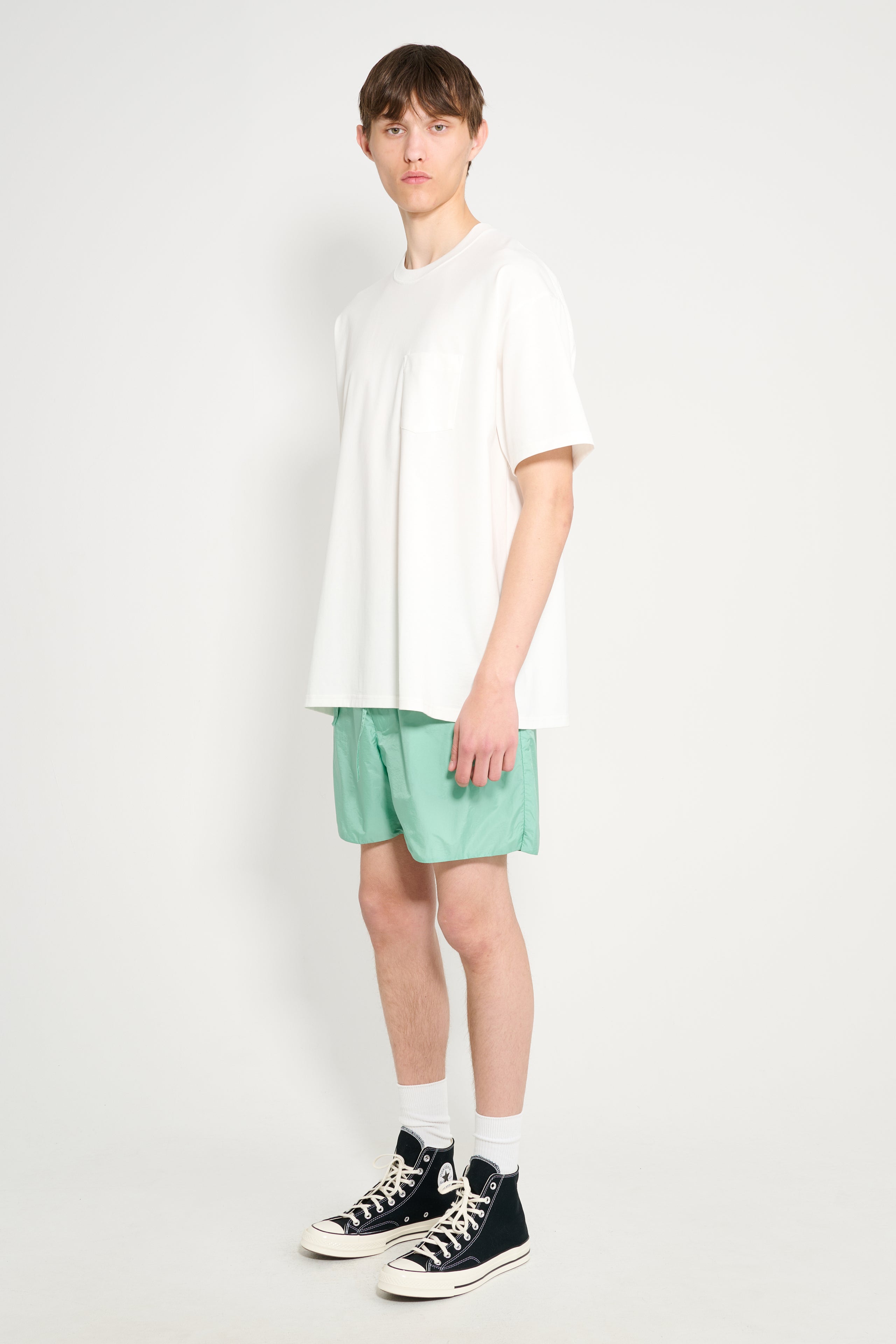 Auralee Light Sheer Nylon Shorts Jade Green