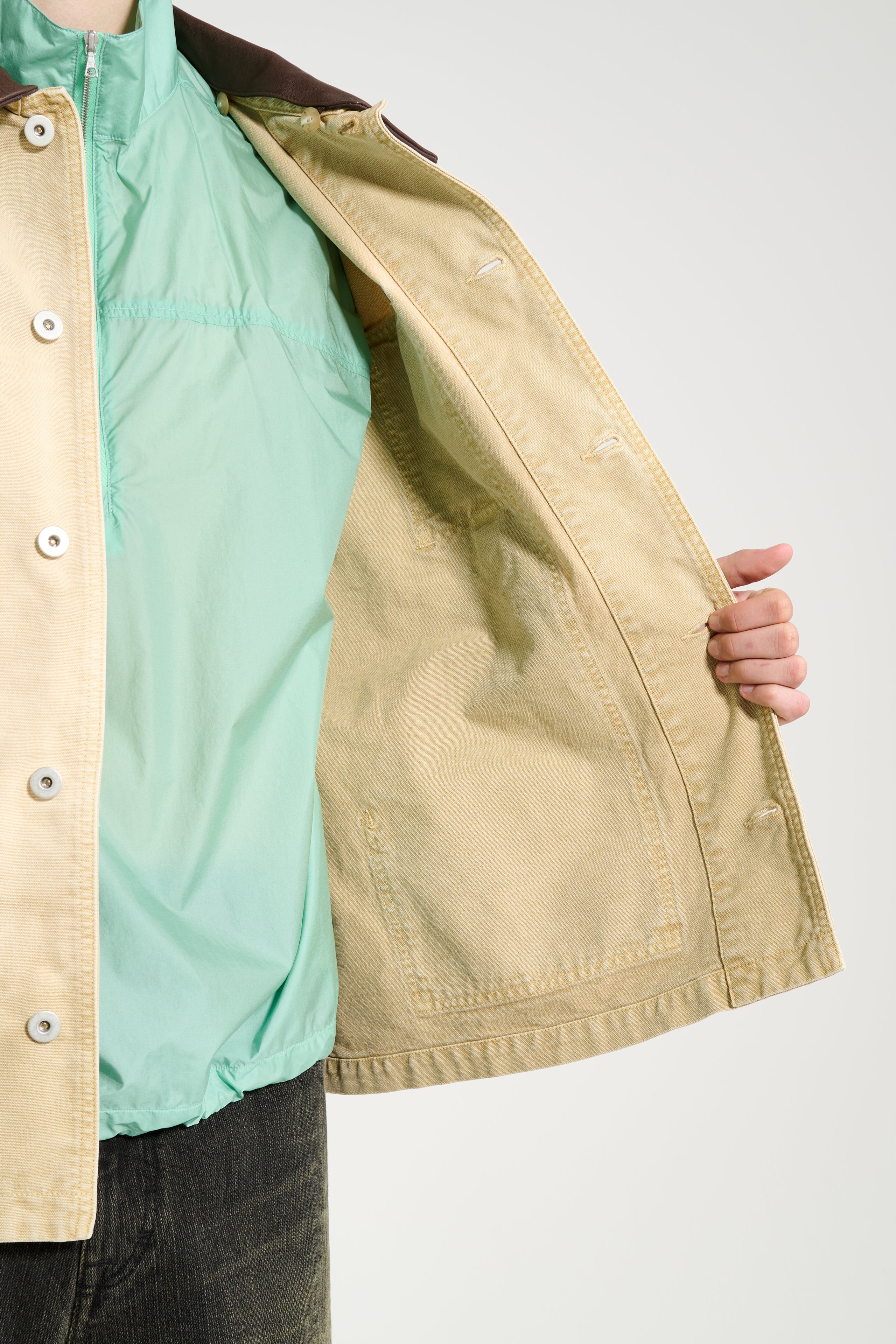 Auralee Organic Cotton Duck Blouson Light Beige