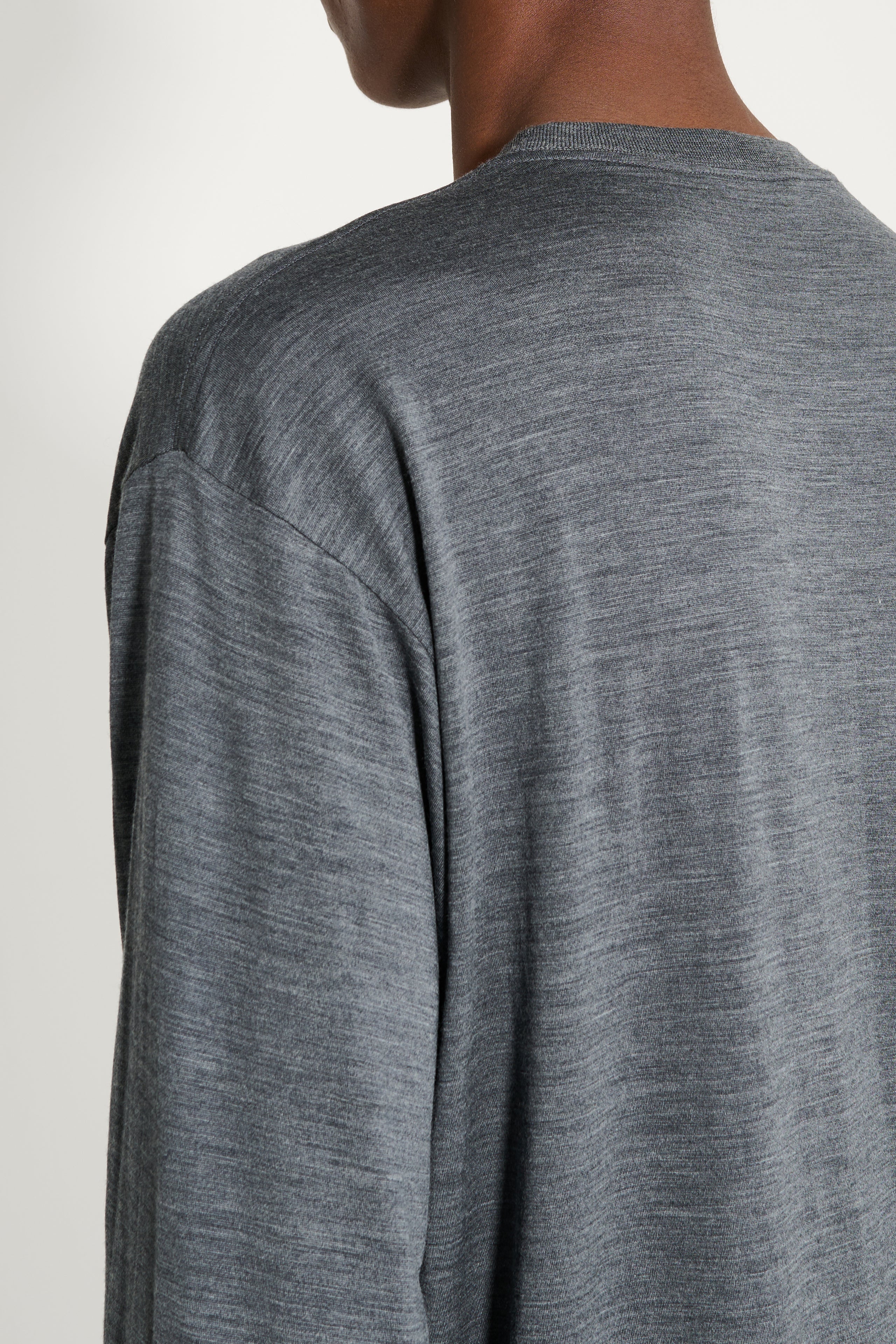 Auralee Wool Soft Jersey L/S Tee Top Charcoal