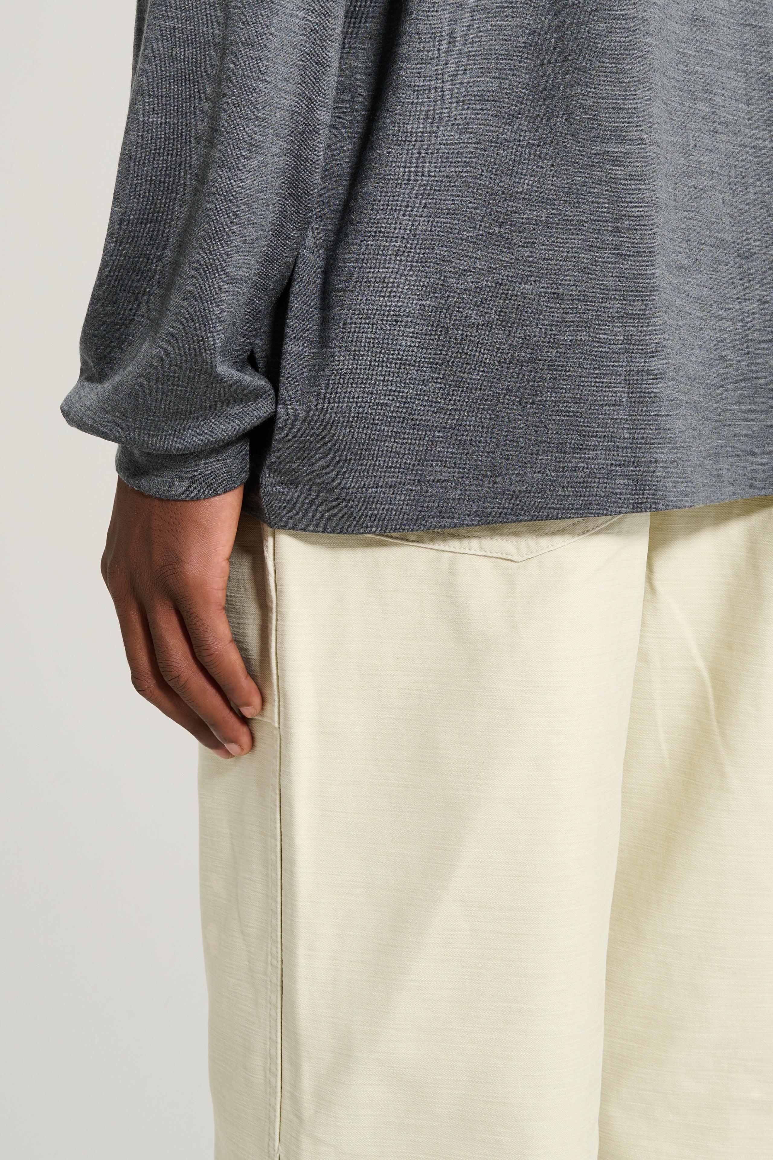 Auralee Wool Soft Jersey L/S Tee Top Charcoal