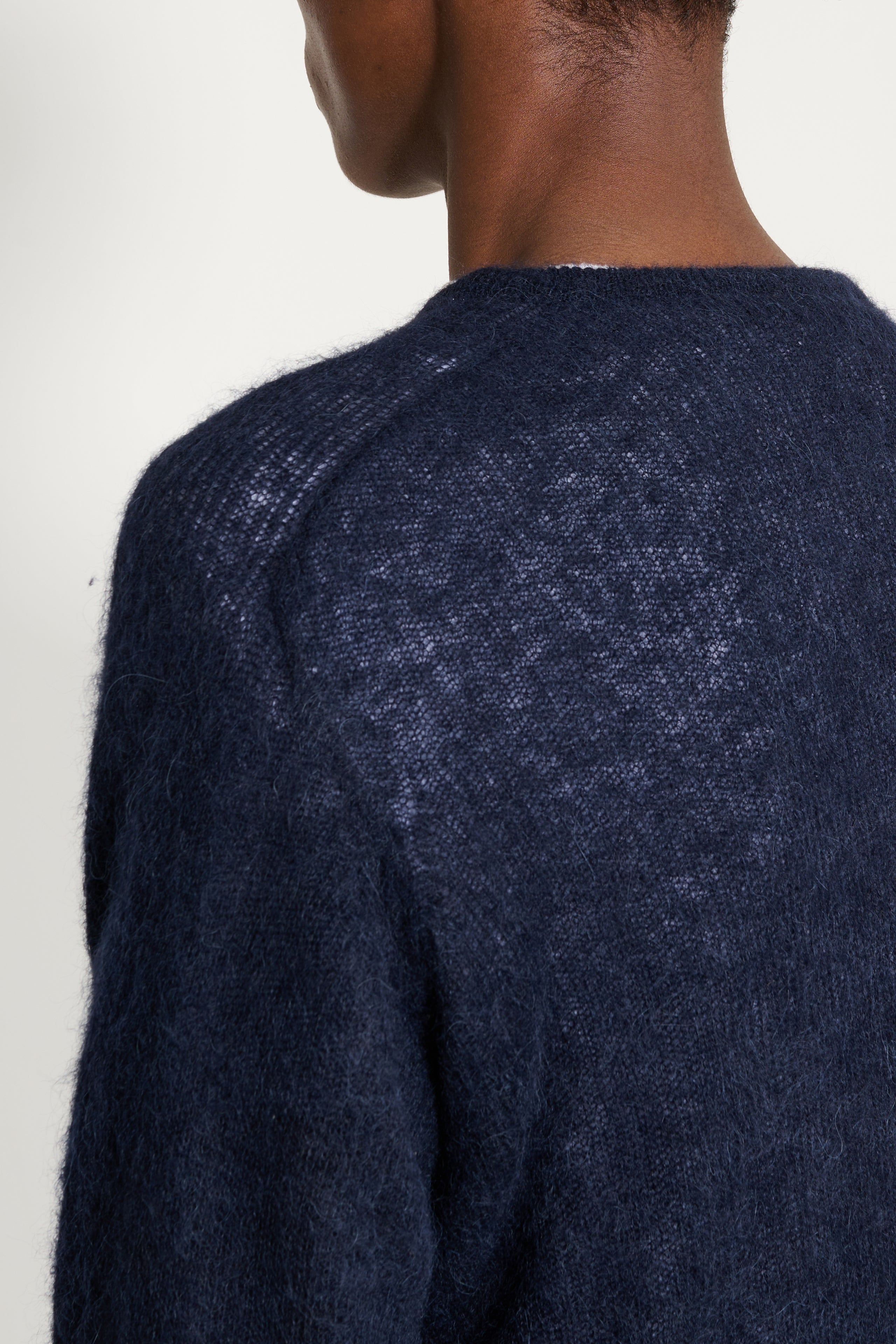 Auralee Baby Suri Alpaca Sheer Knit P/O Navy