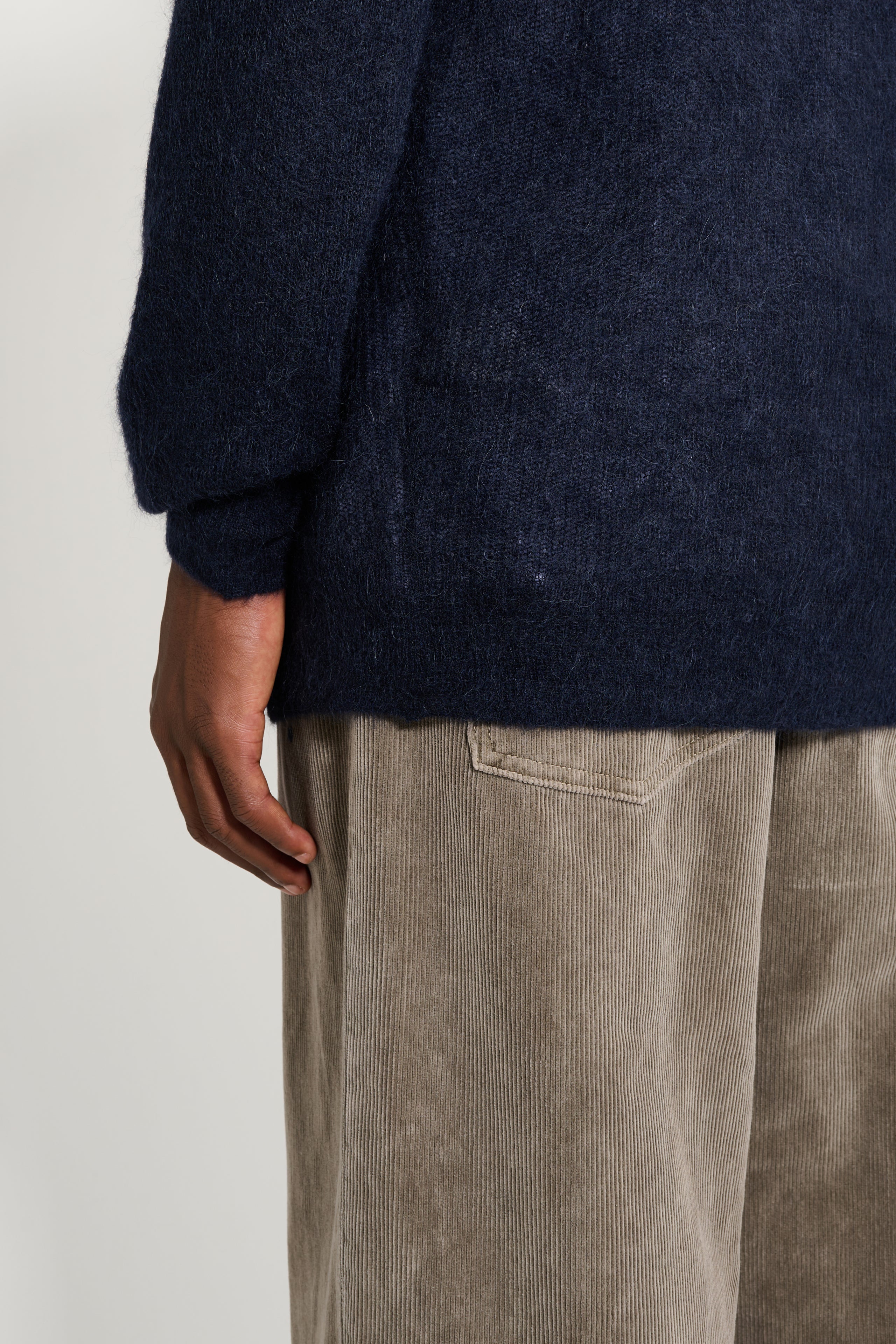 Auralee Baby Suri Alpaca Sheer Knit P/O Navy