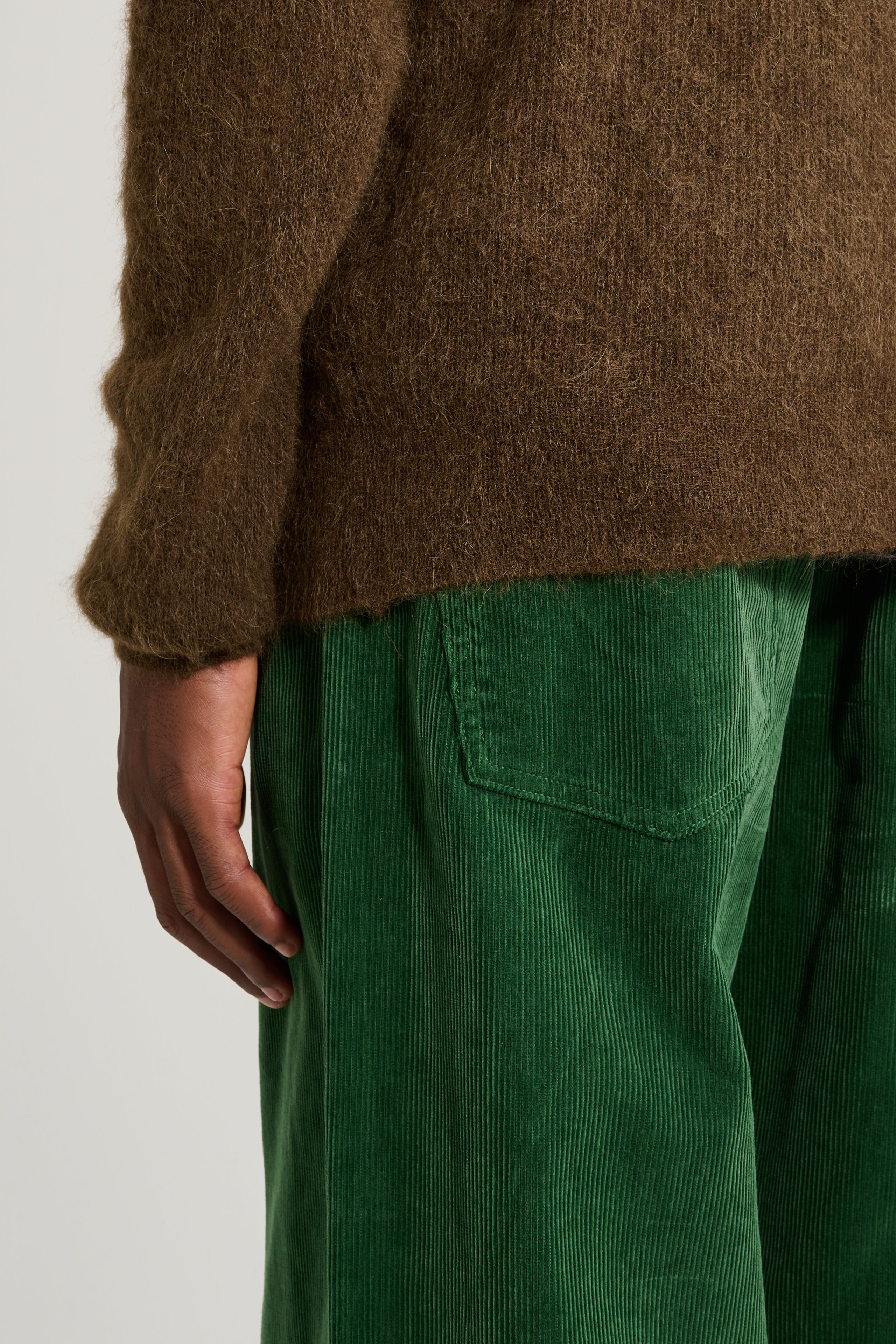 Auralee Baby Suri Alpaca Sheer Knit Skipper Polo Dark Brown