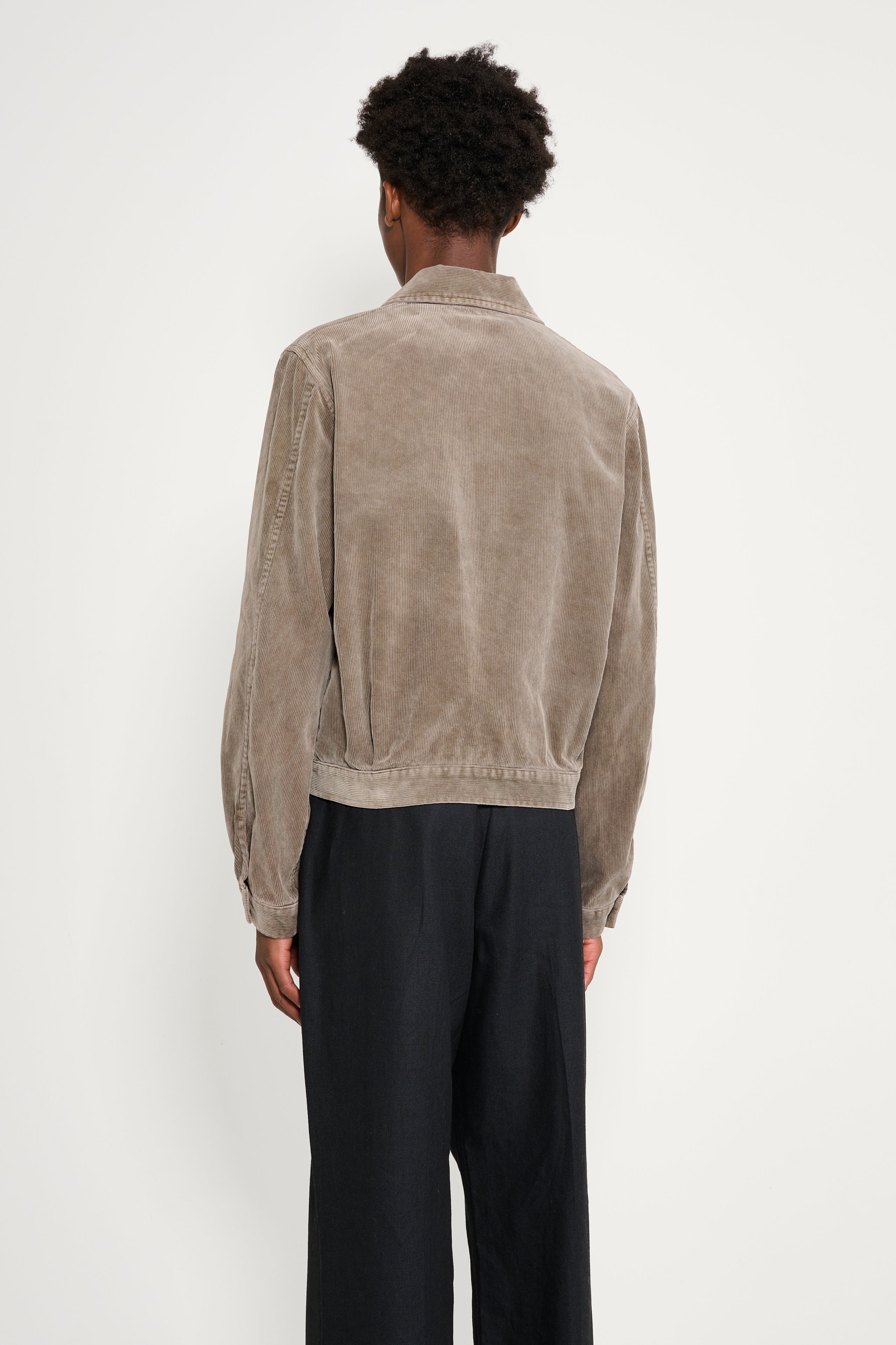 Auralee Pigment Dyed Finx Corduroy Blouson Olive Brown