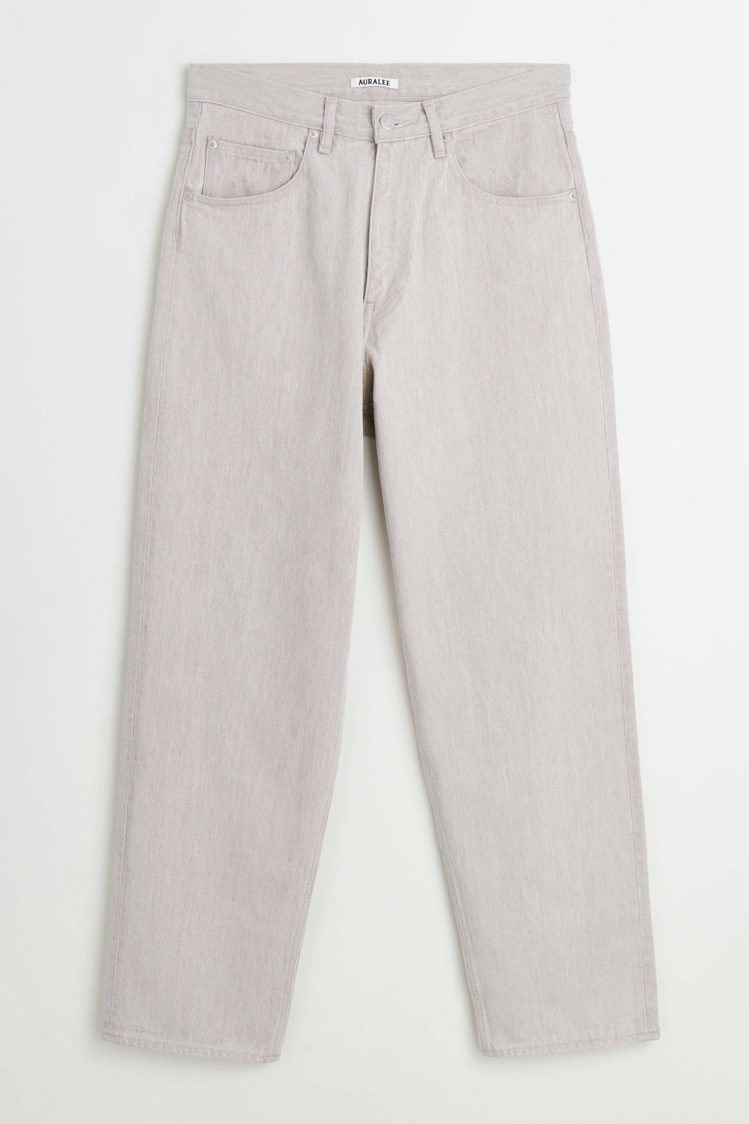 Auralee Faded Hard Twist Denim Wide Pants Brown / Light Grey