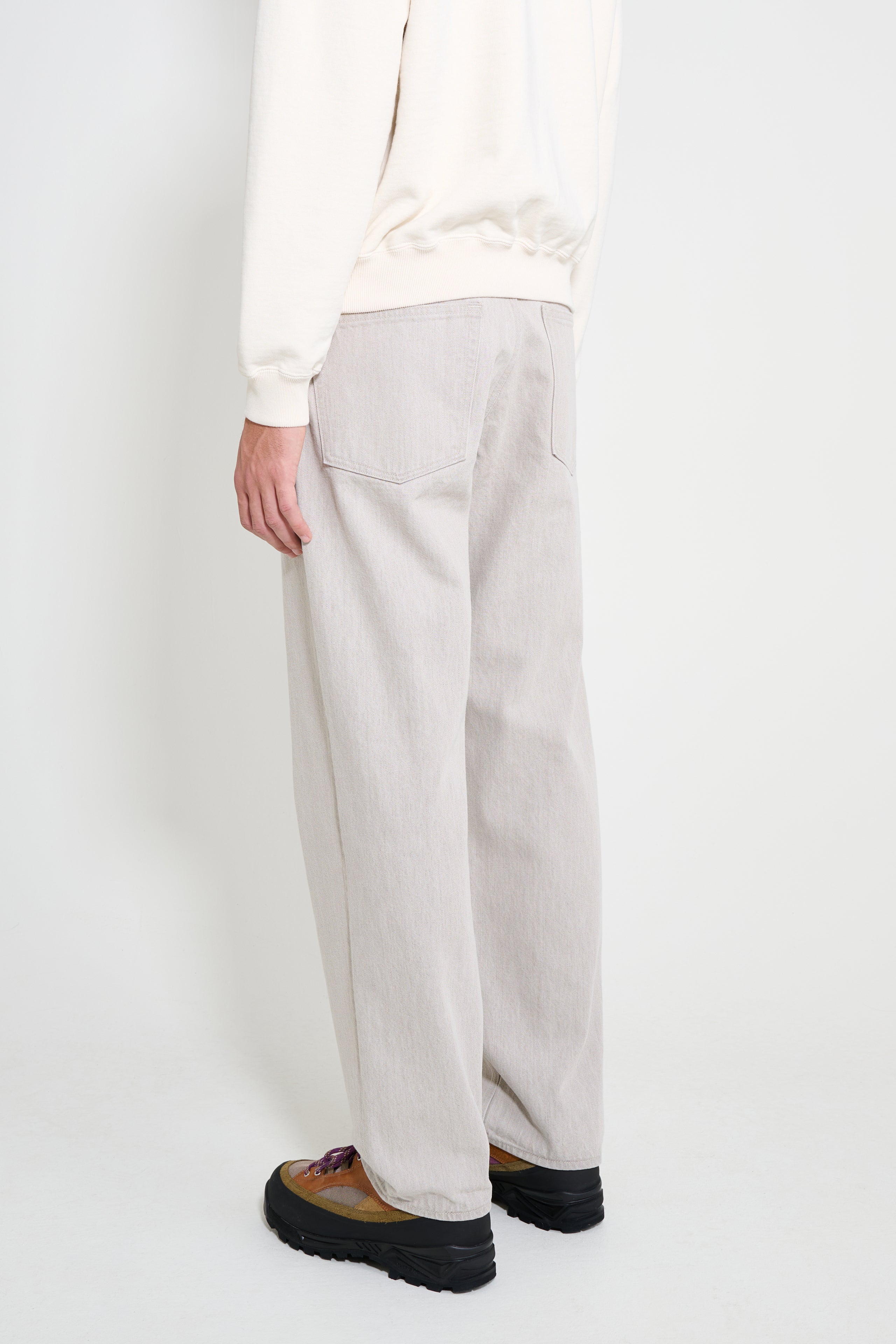 Auralee Faded Hard Twist Denim Wide Pants Brown / Light Grey