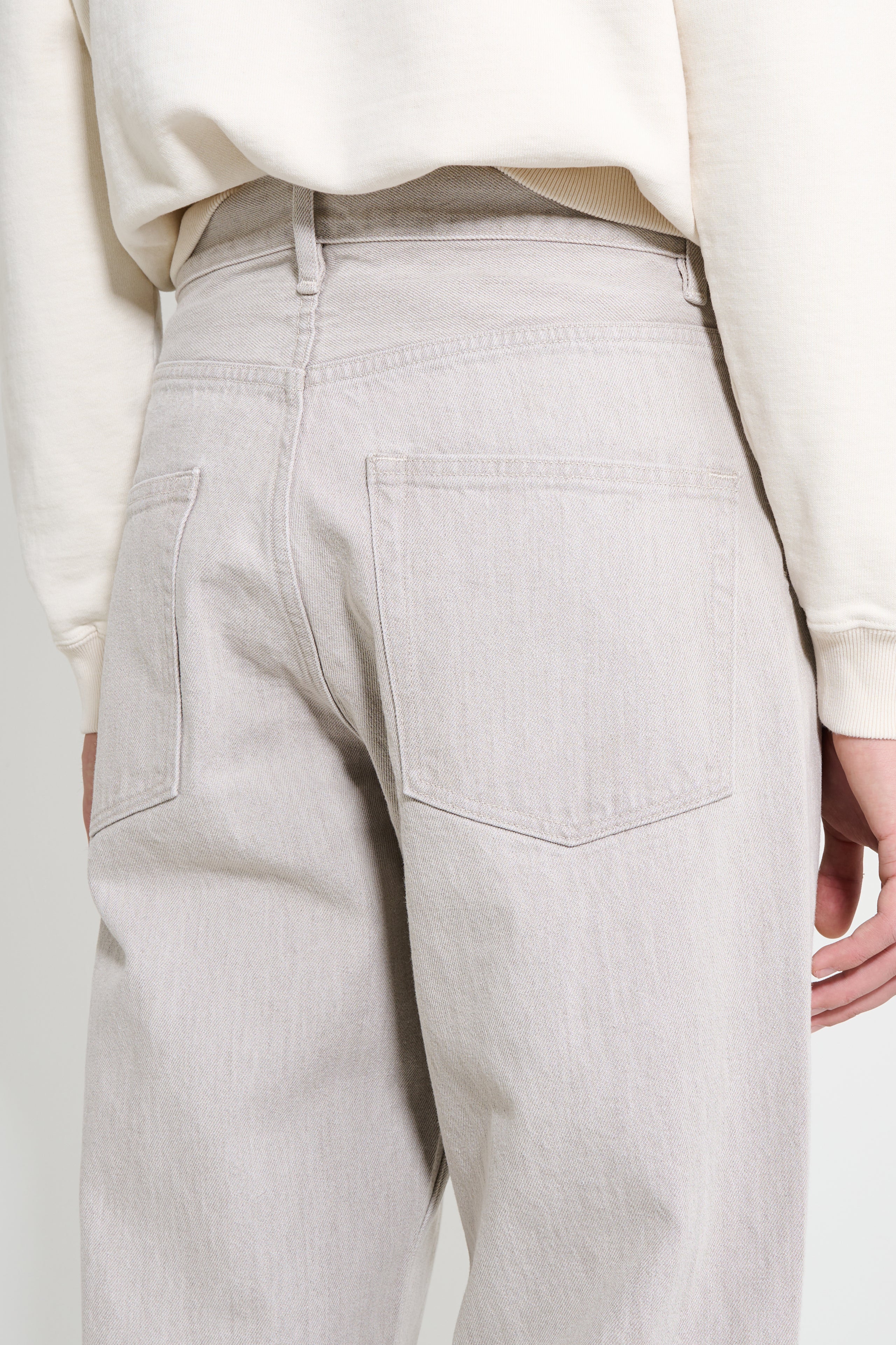 Auralee Faded Hard Twist Denim Wide Pants Brown / Light Grey