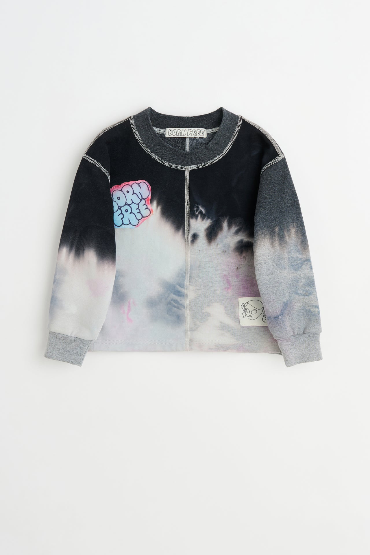 BORN FREE Kid’s Sweatshirt 2-4 Years Black / Grey