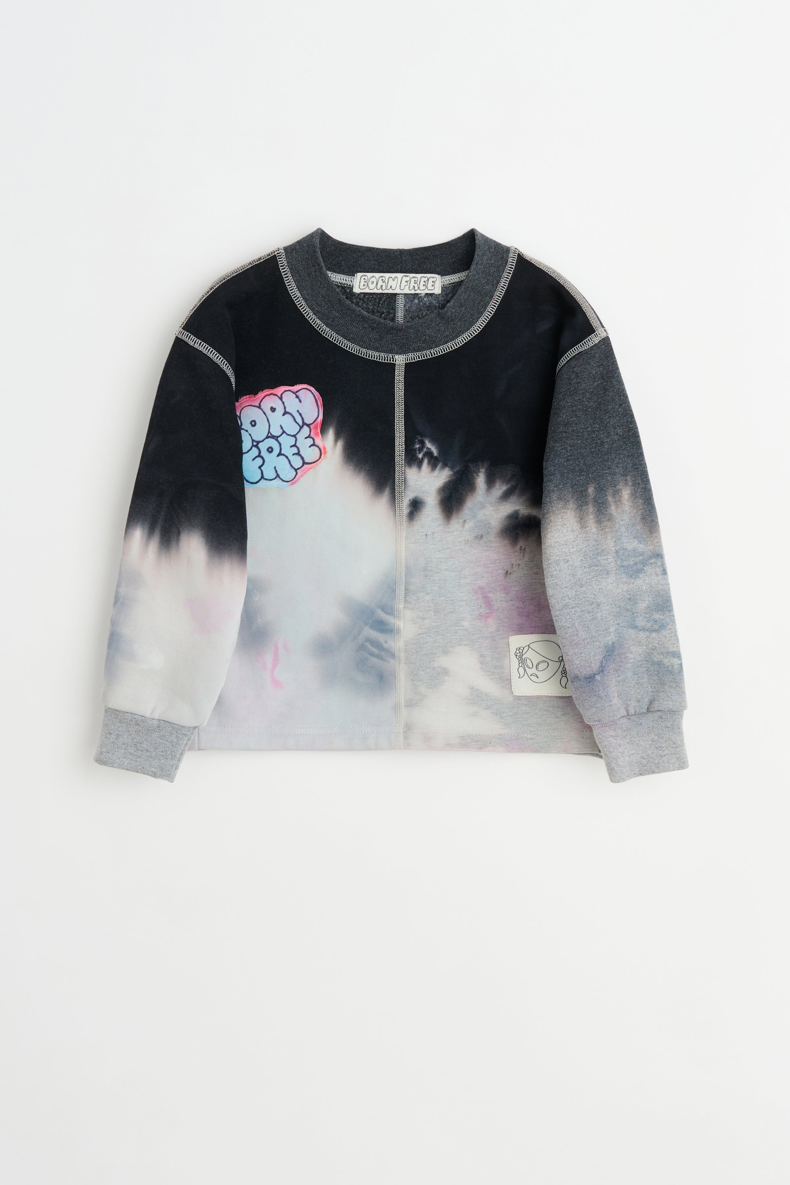 BORN FREE Kid’s Sweatshirt 2-4 Years Black / Grey