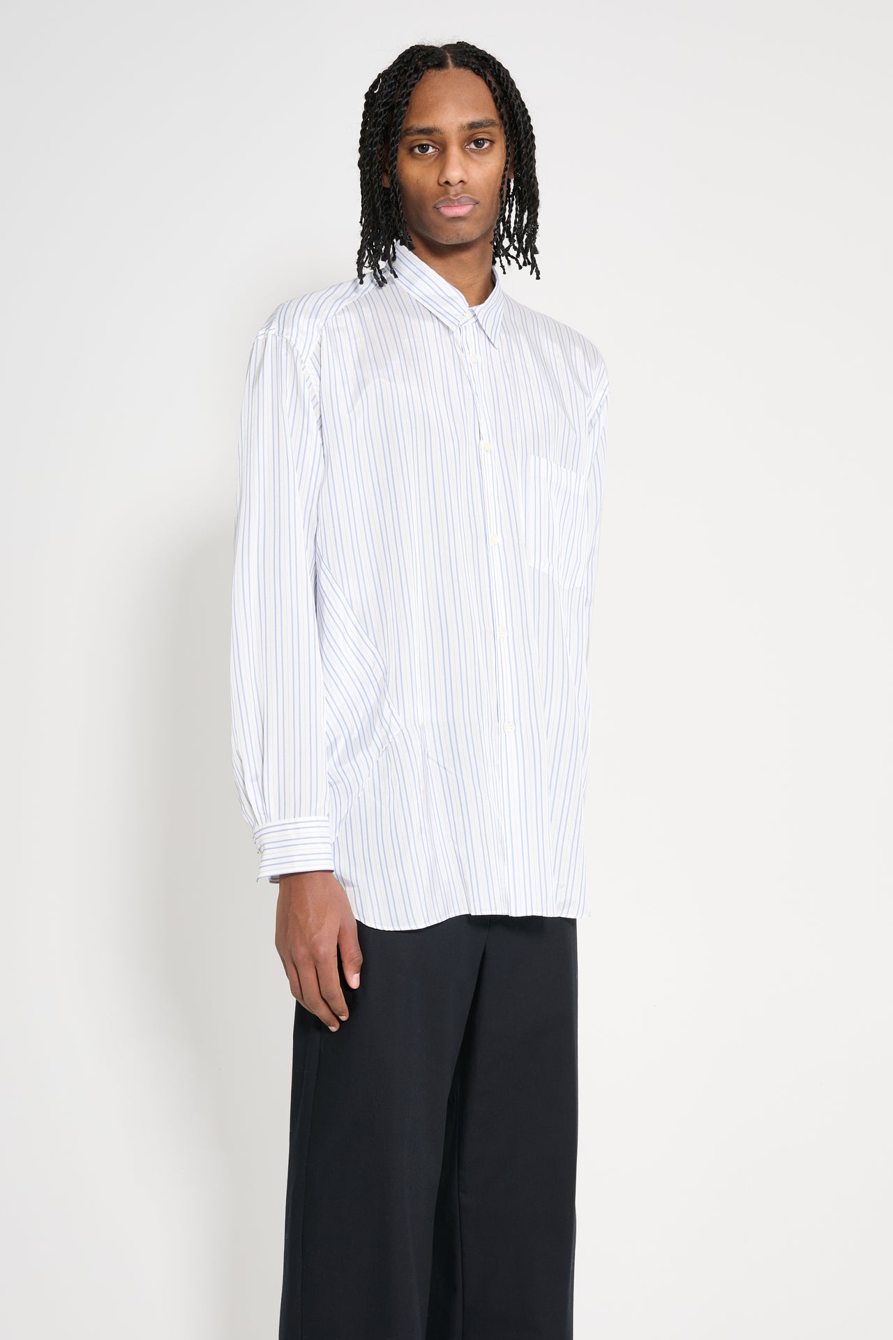 Comme des Garçons Homme Plus Vertical Stripe Shirt White / Blue