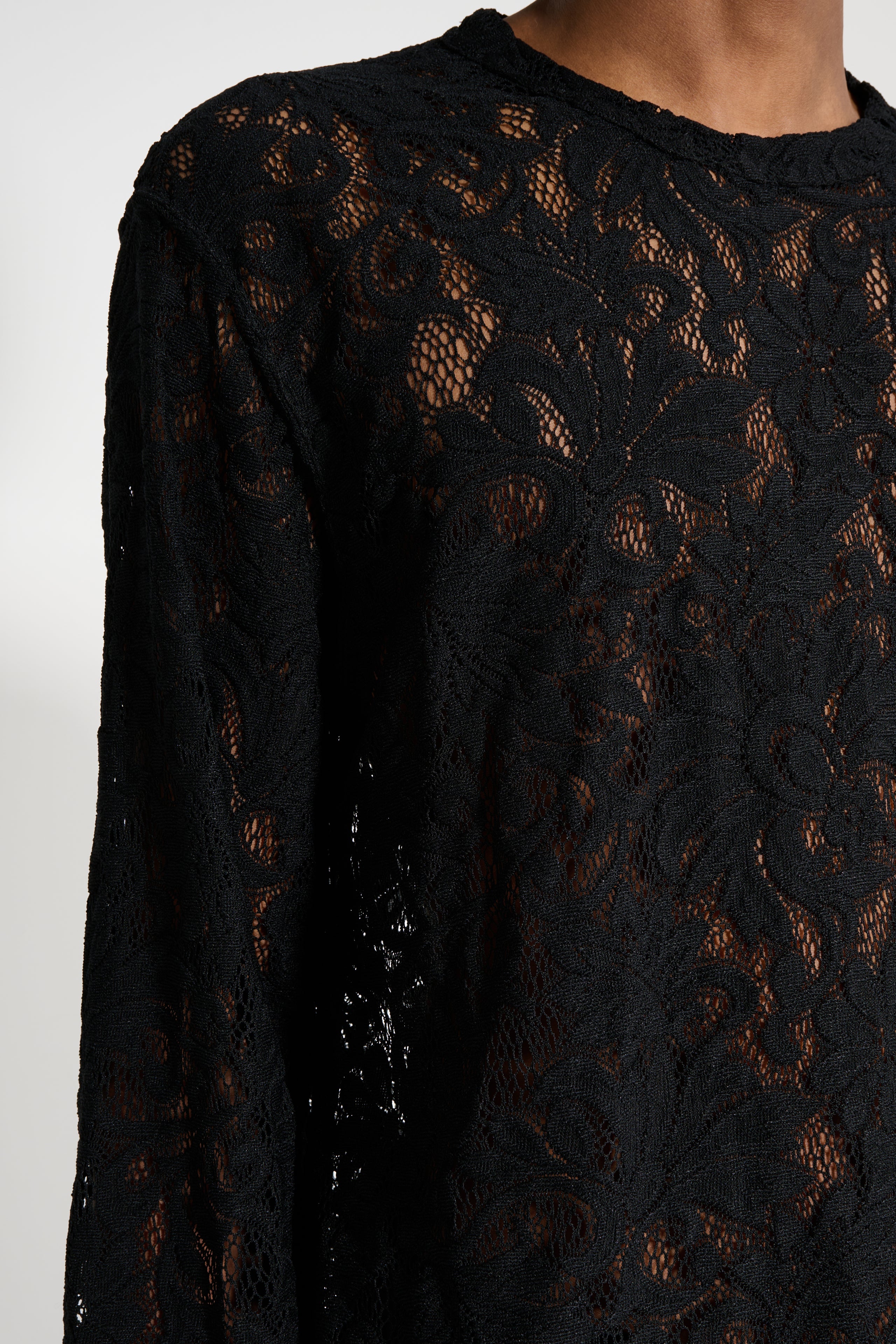 Comme des Garçons Homme Plus Lace Long Sleeve T-shirt Black