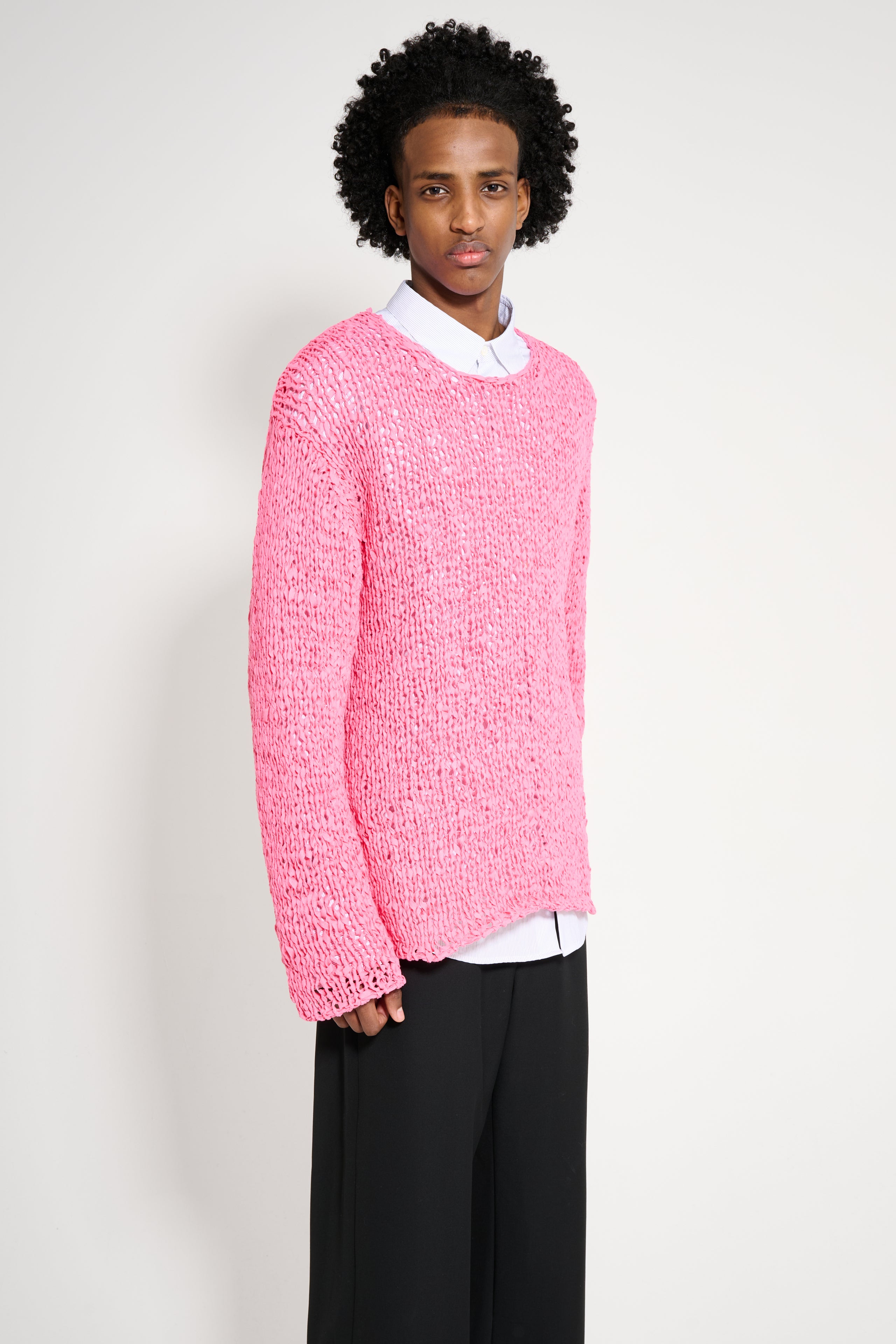 Comme des Garçons Homme Plus Loose Knit Sweater Pink