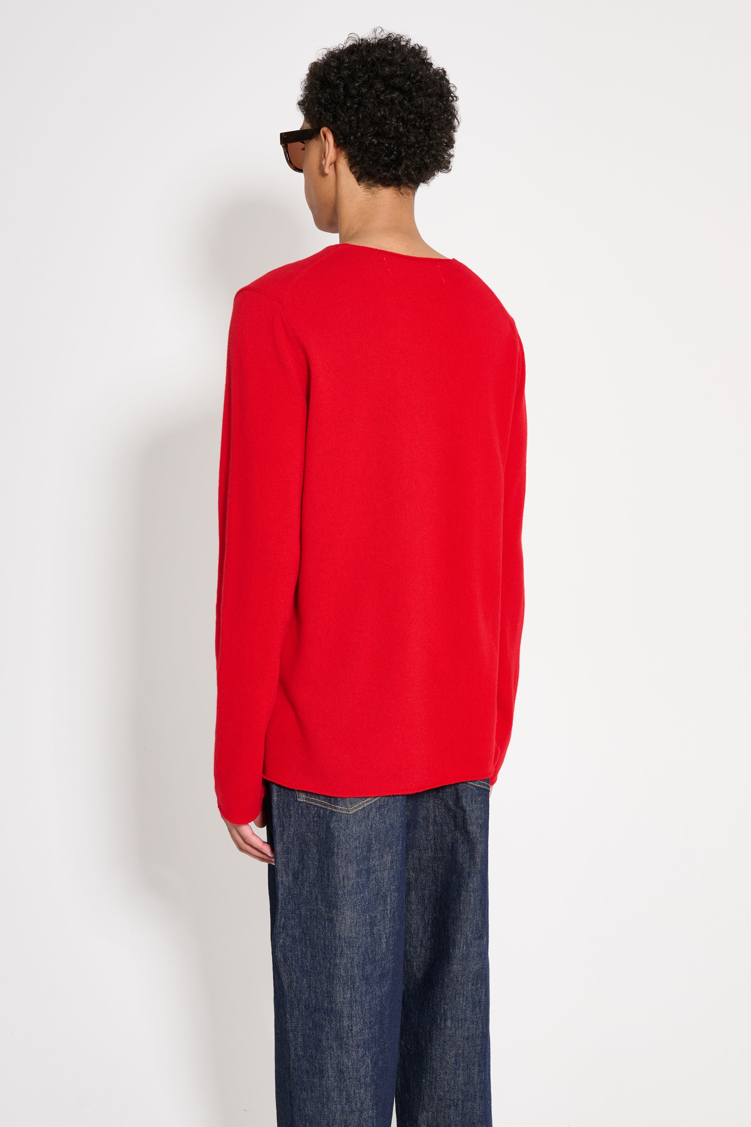 Comme des Garçons Play Small Heart Knitted Sweater Red