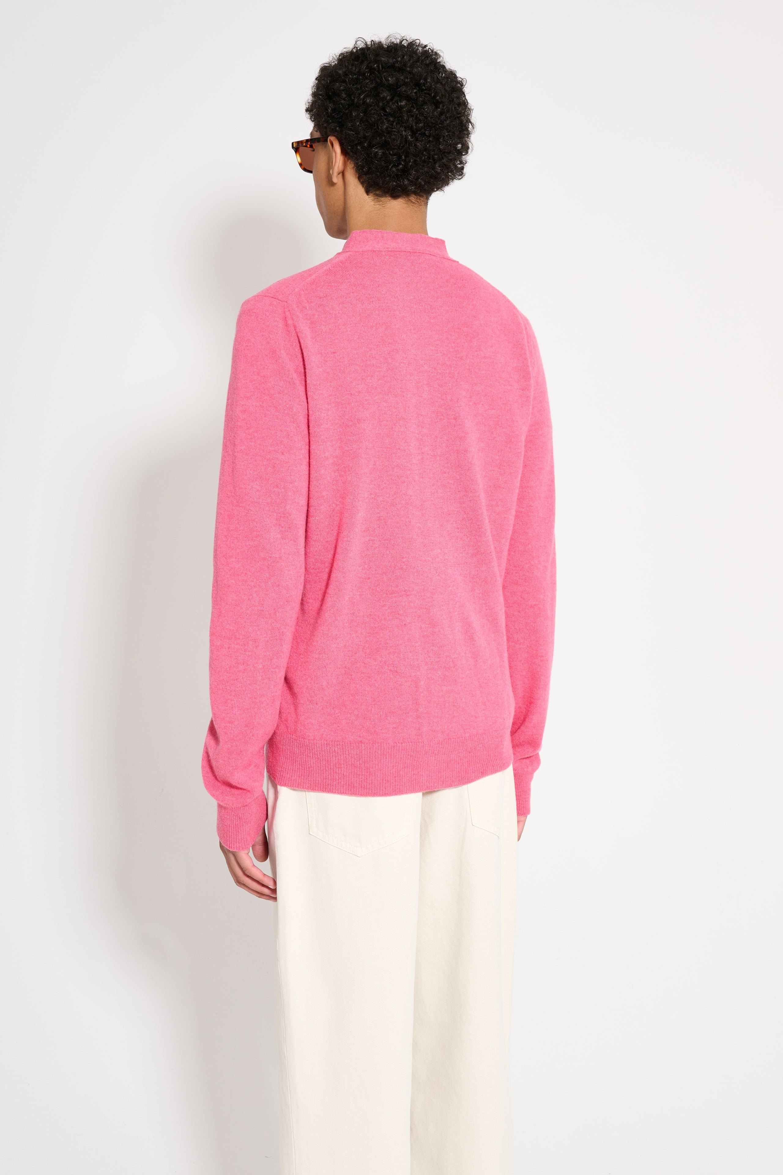 Comme des Garçons Play Double Heart Knitted Cardigan Pink