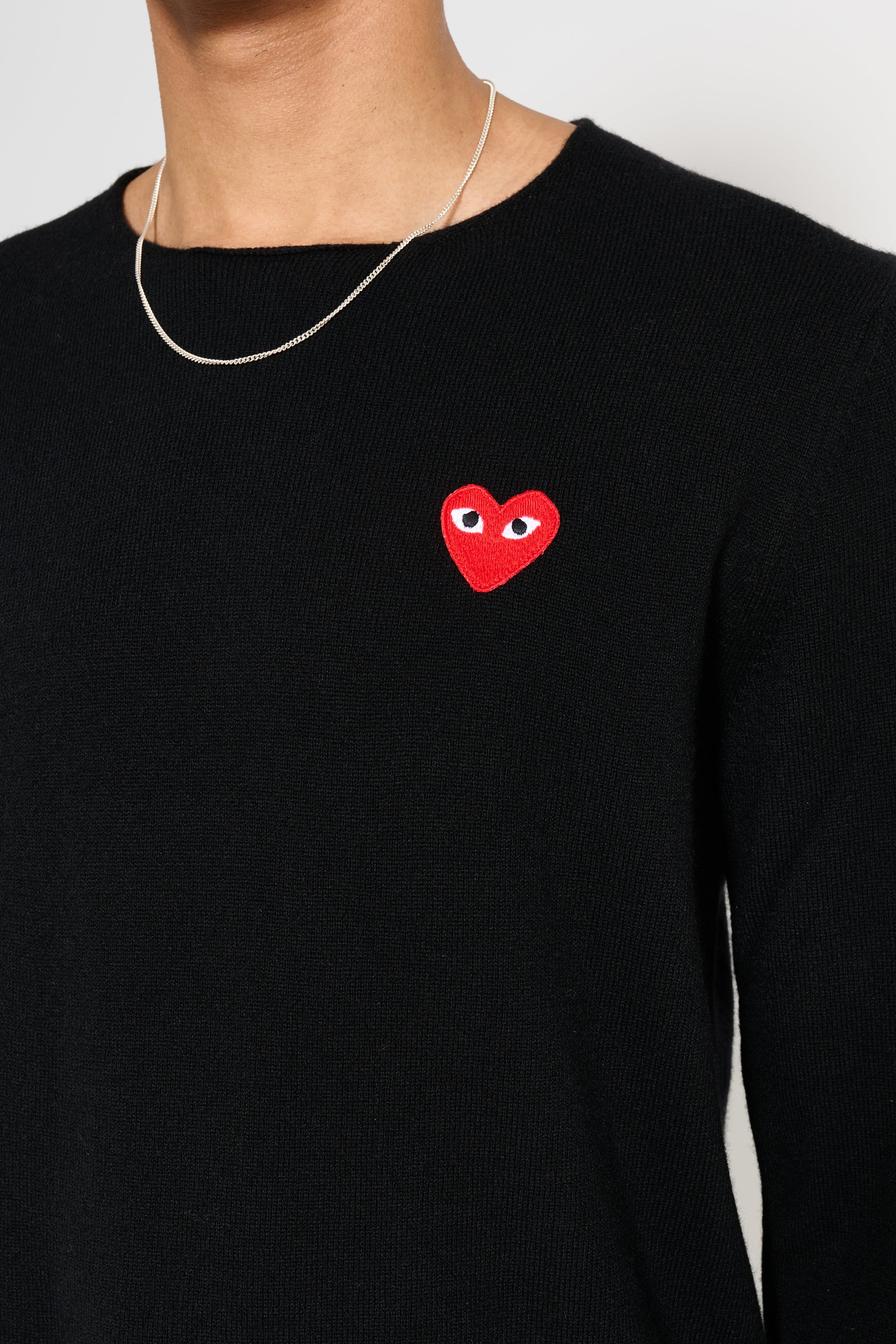 Comme des Garçons Play Small Heart Knitted Sweater Black