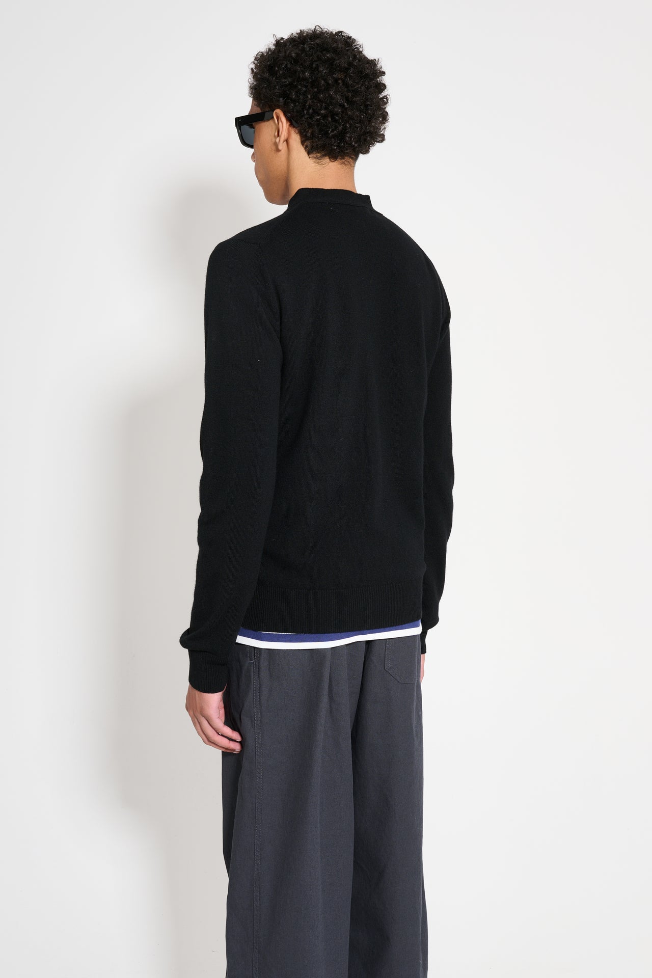 Comme des Garçons Play Double Heart Knitted Cardigan Black