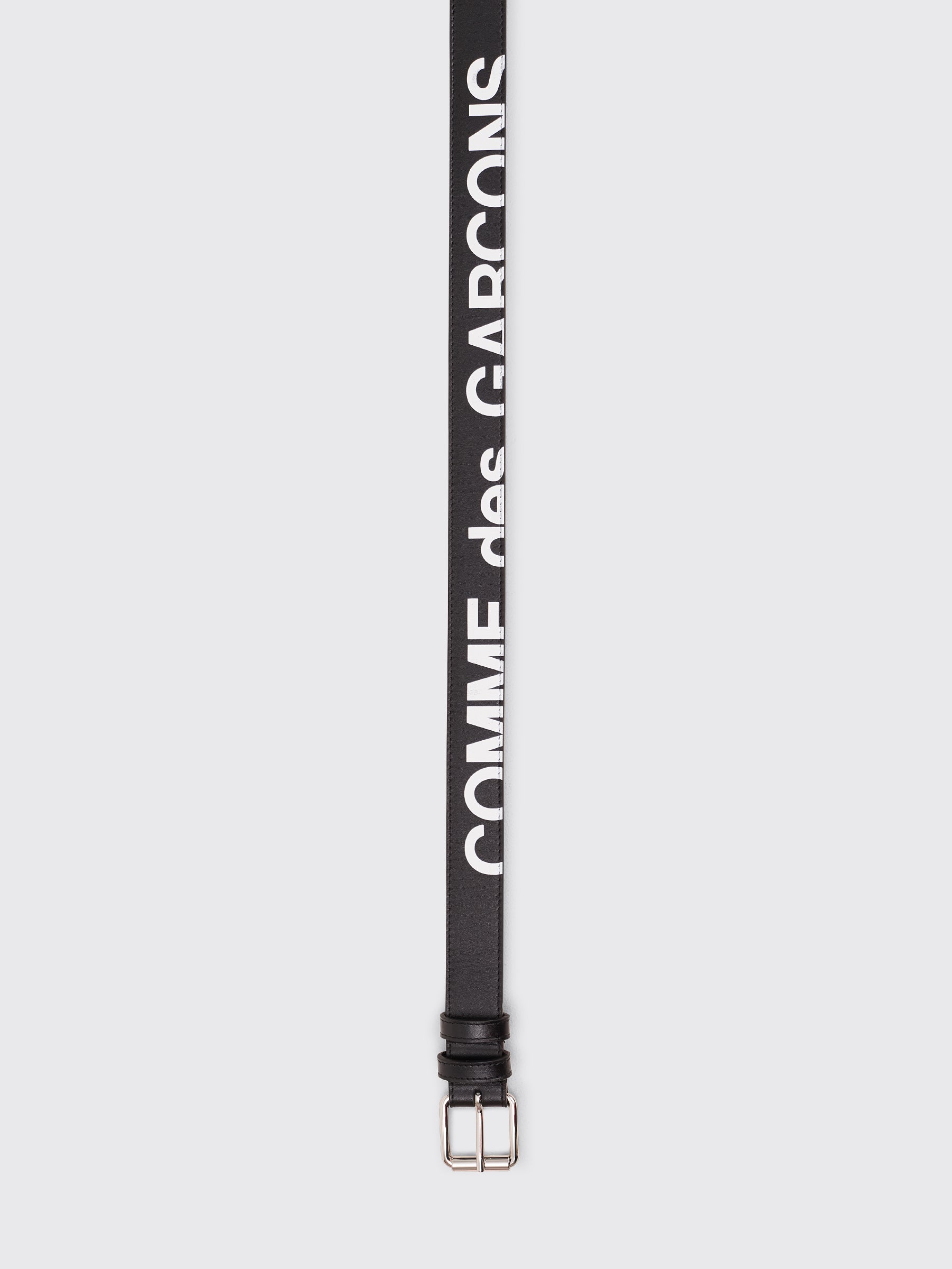 Comme des Garçons Wallet Huge Logo Leather Belt Black