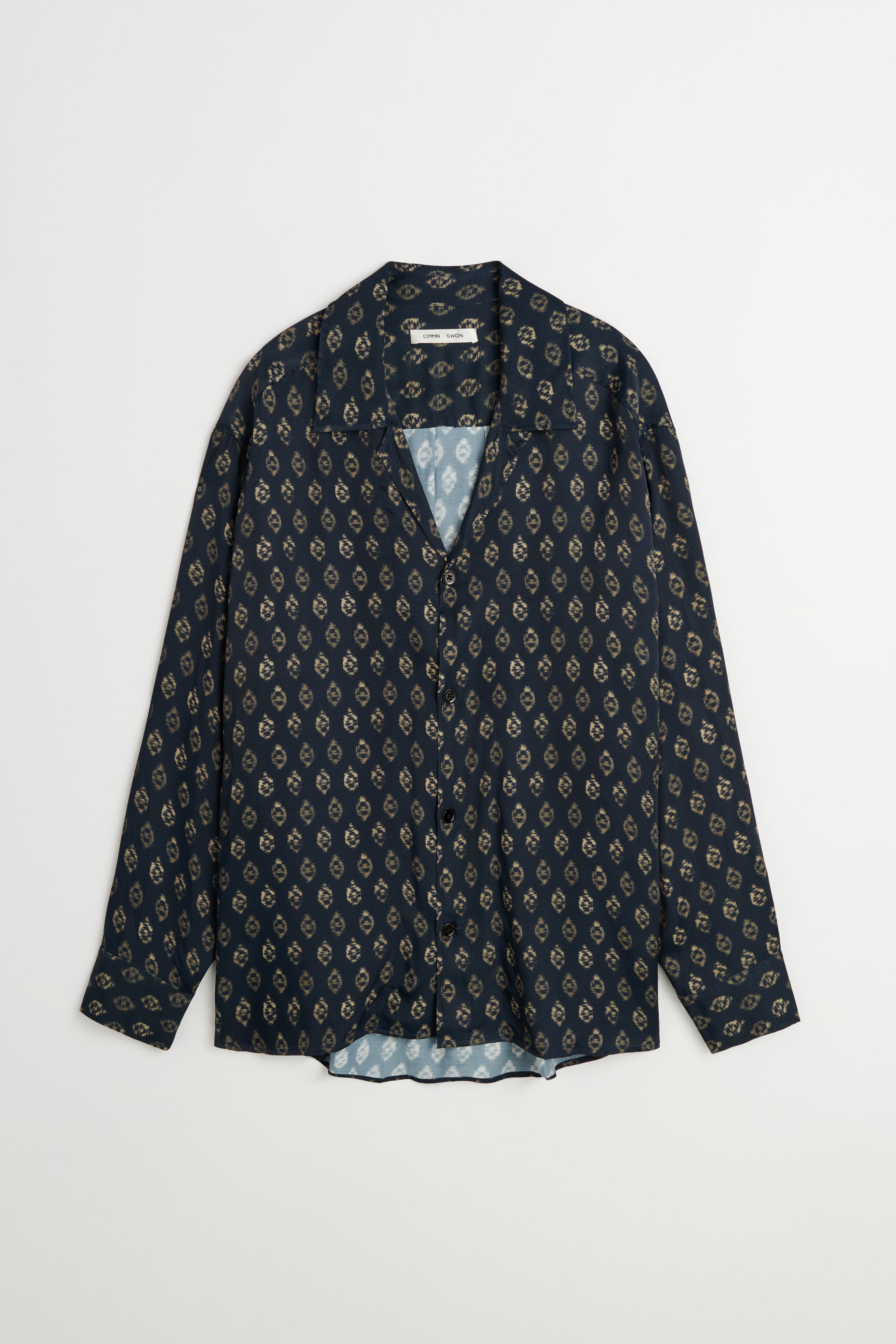 CMMN SWDN Rhodes Fluid Printed Shirt Navy
