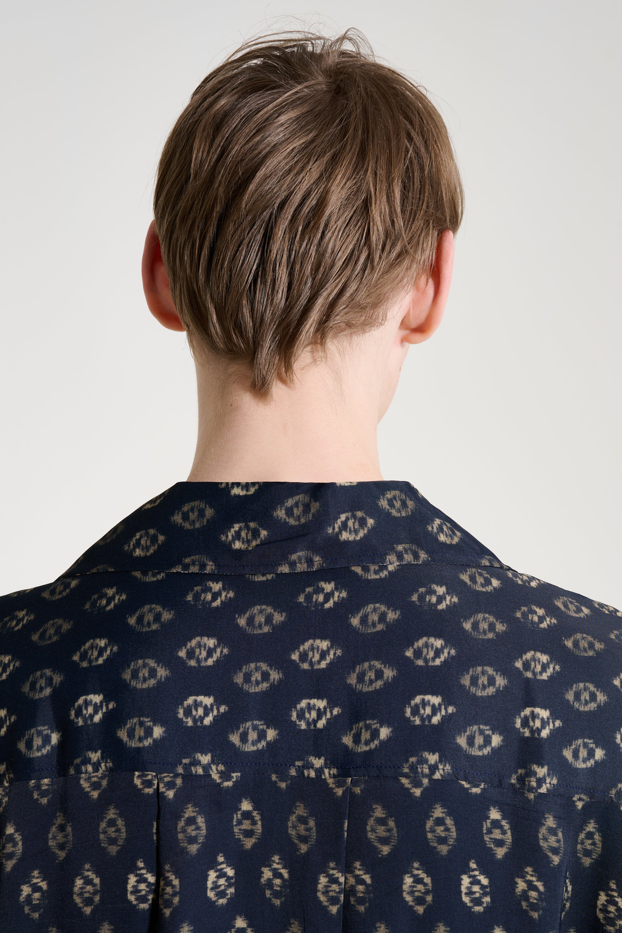 CMMN SWDN Rhodes Fluid Printed Shirt Navy
