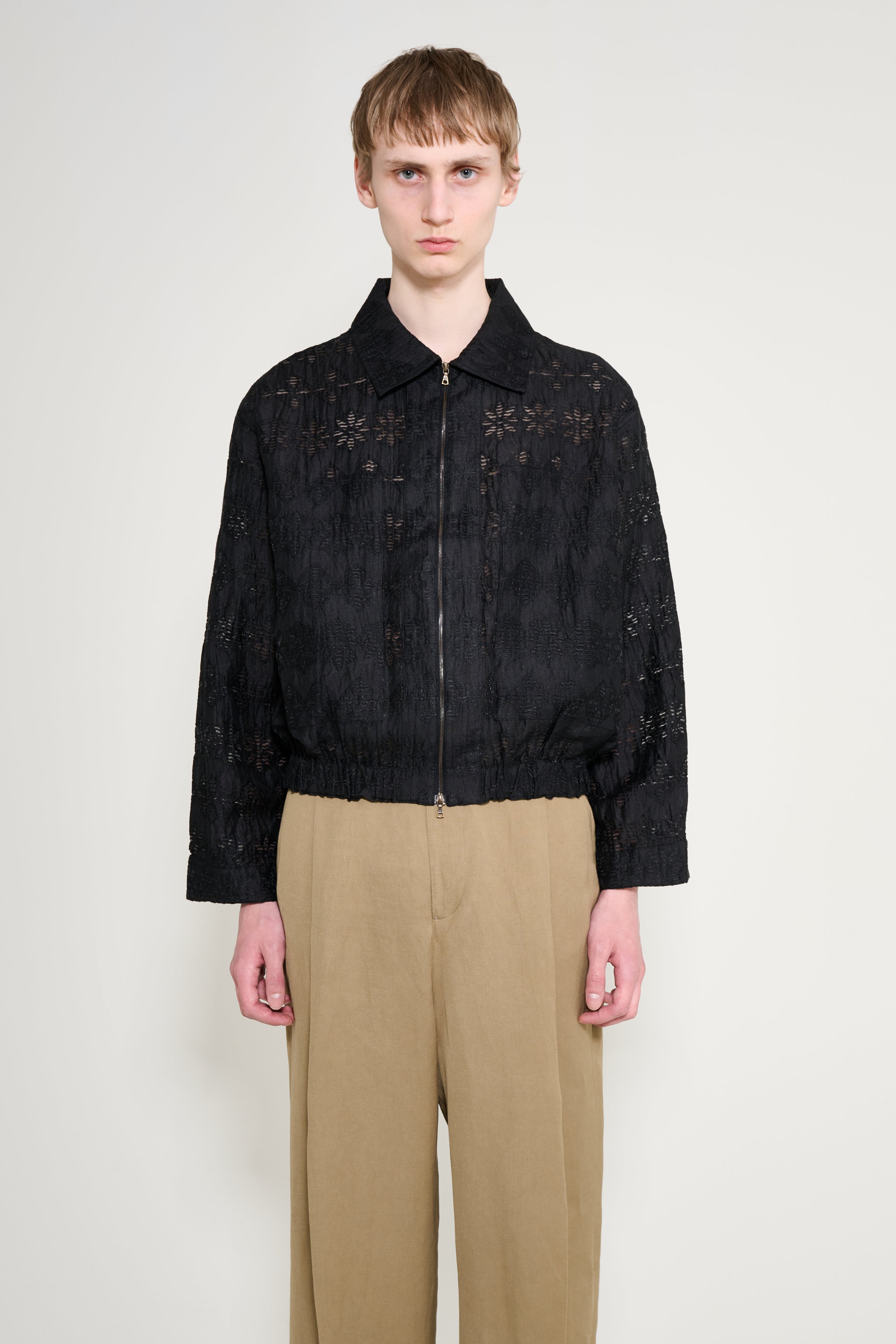 CMMN SWDN Ares Coupé de Fil Zip Blouson Black