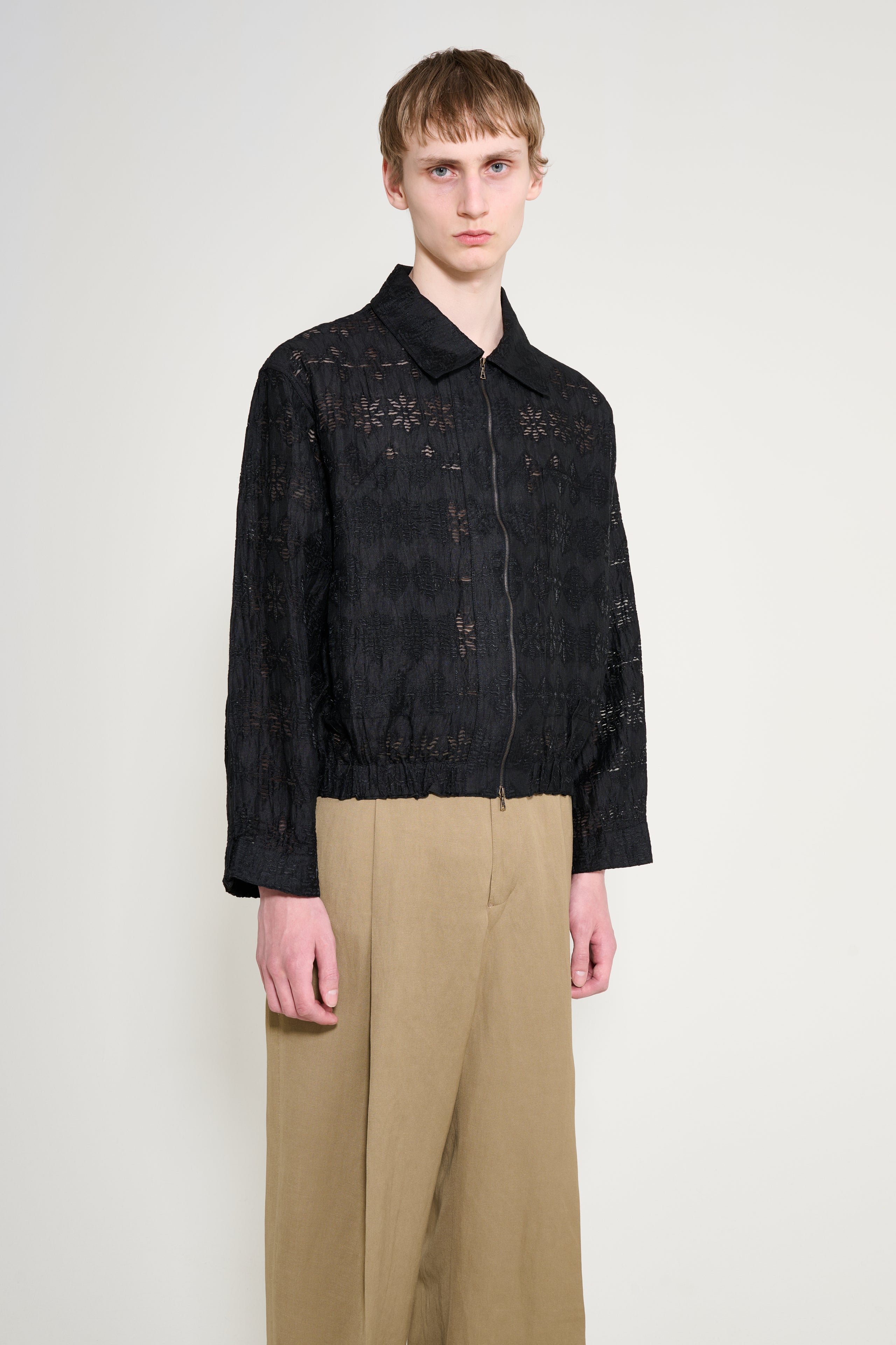 CMMN SWDN Ares Coupé de Fil Zip Blouson Black