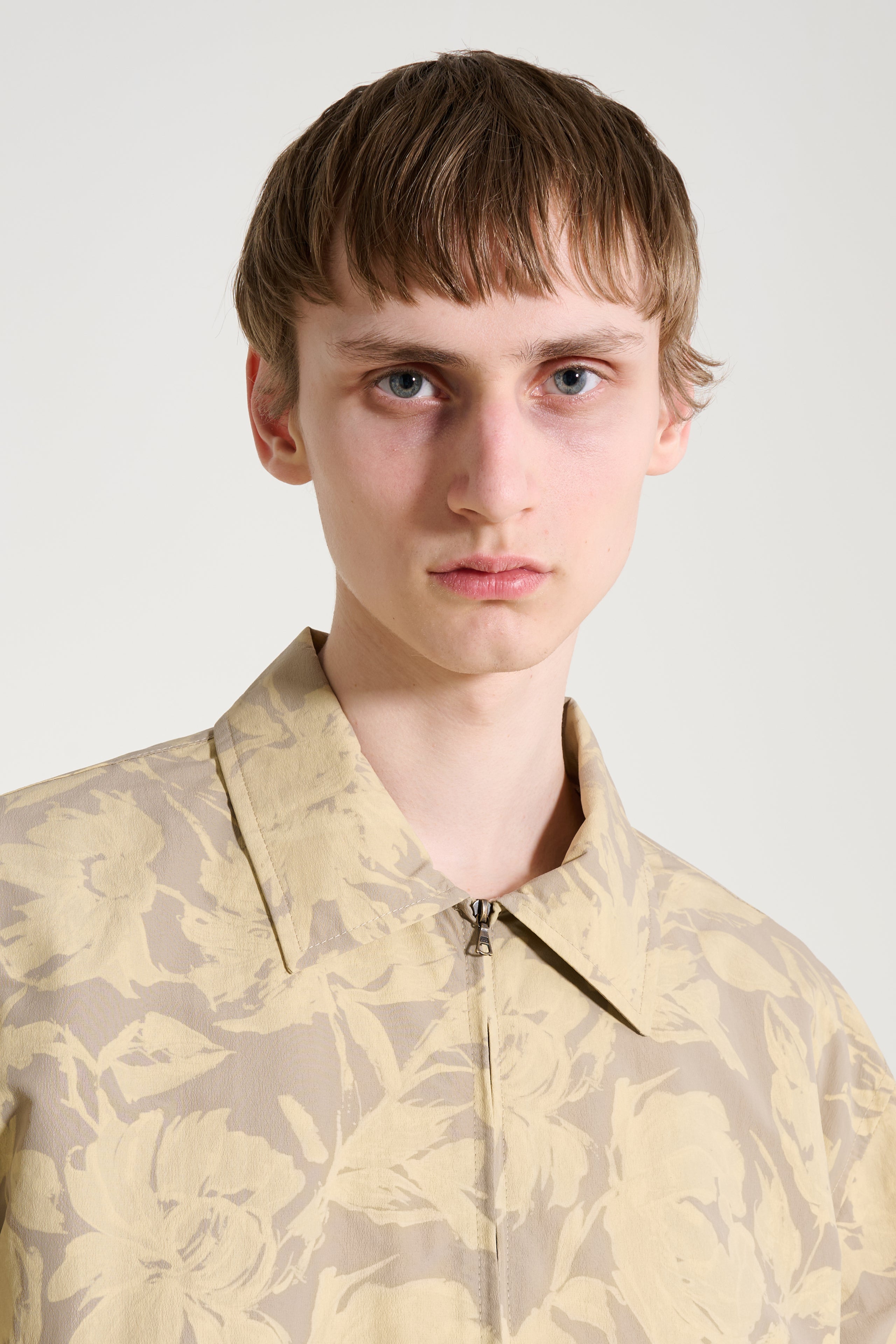 CMMN SWDN Luke Floral Print Blouson Faded Yellow