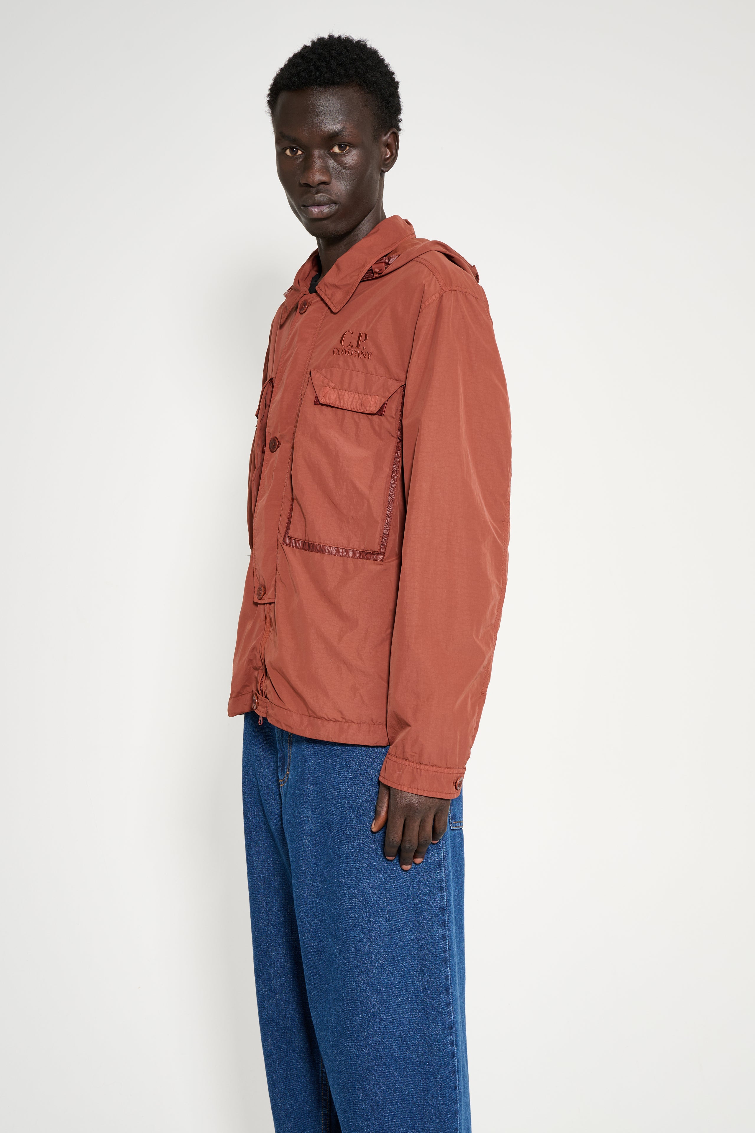 C.P. Company Flat Nylon Goggle Shirt Jacket Sable