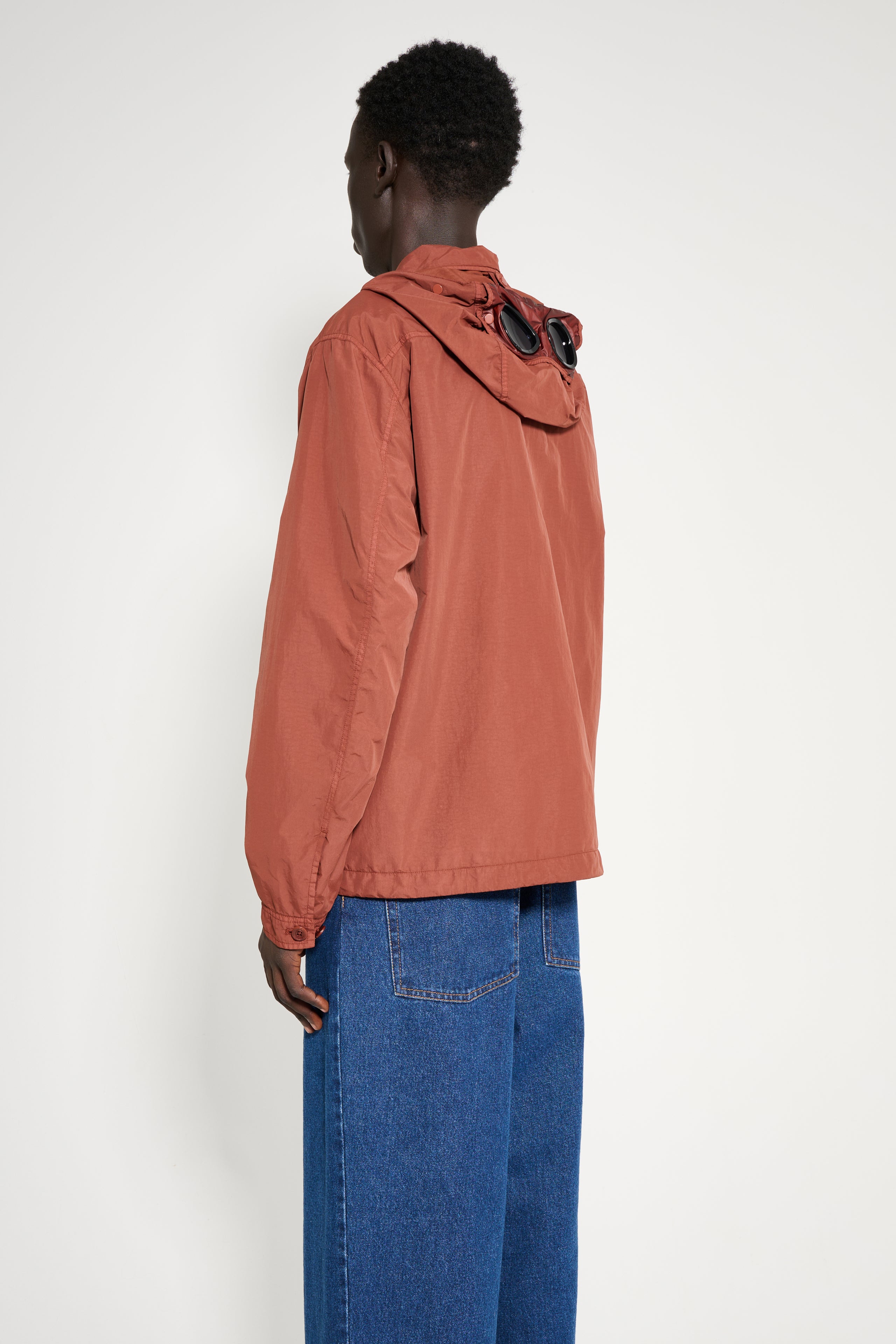 C.P. Company Flat Nylon Goggle Shirt Jacket Sable