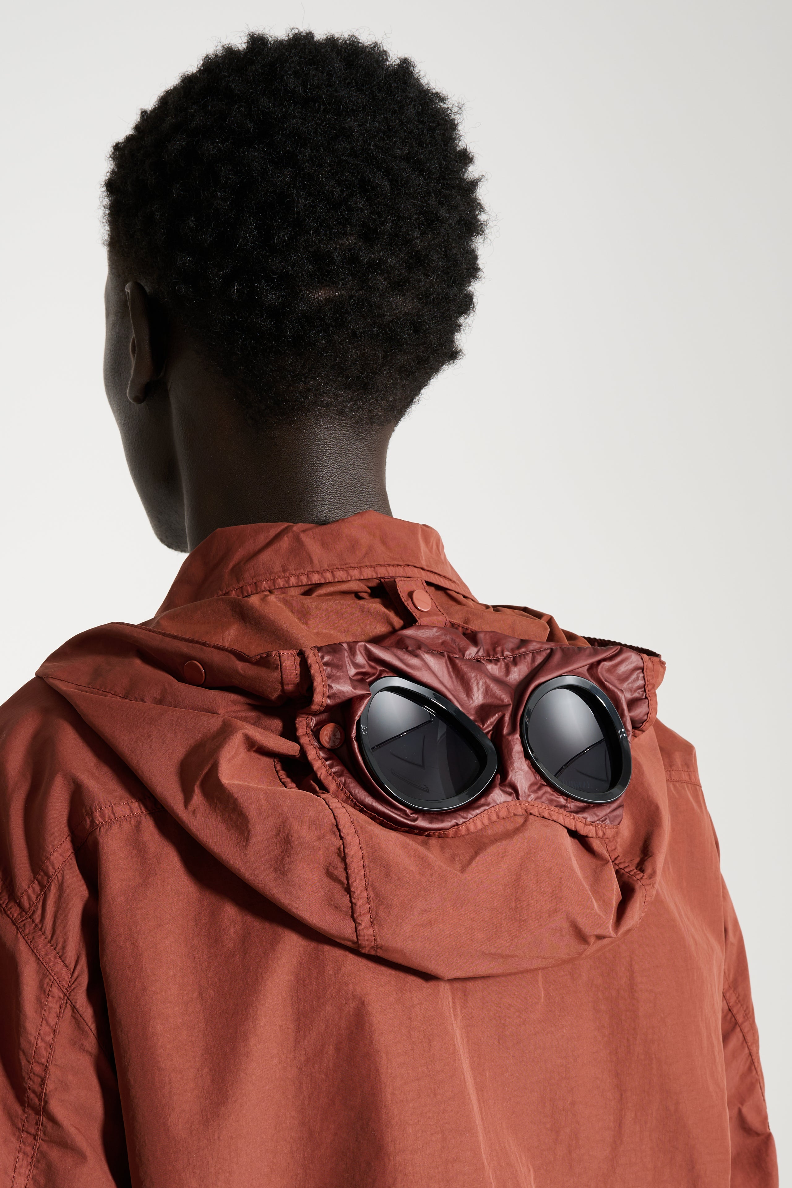 C.P. Company Flat Nylon Goggle Shirt Jacket Sable