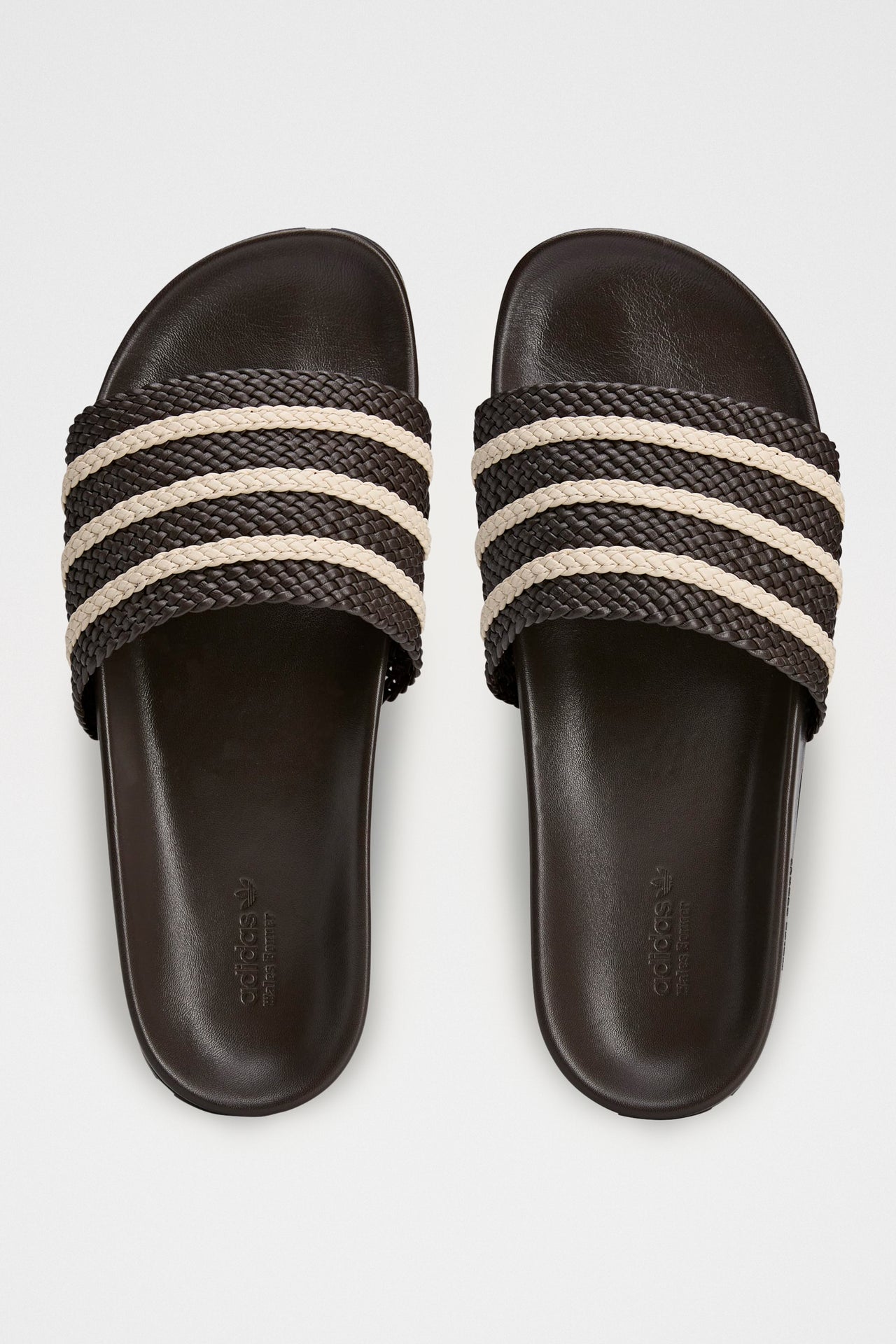 adidas by Wales Bonner Adilette Slides Dark Brown / Wonder White